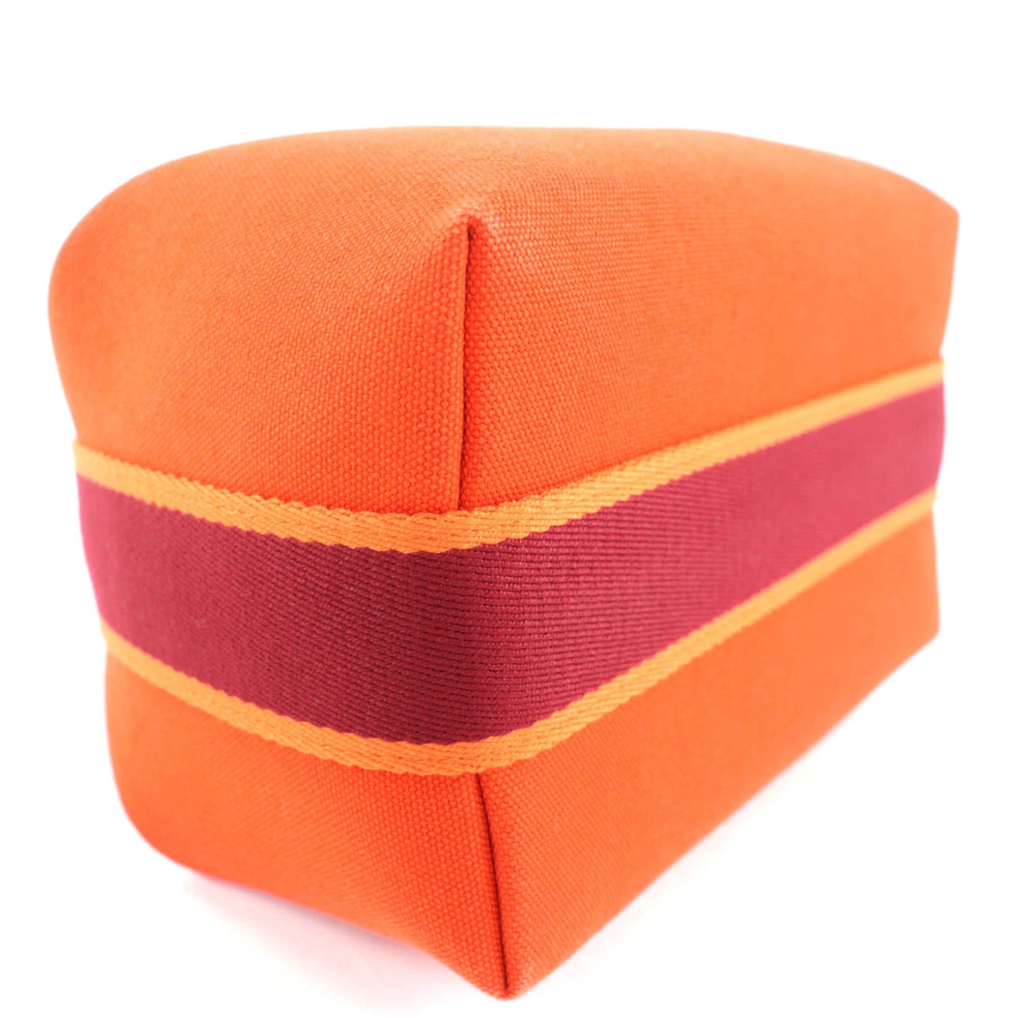 Hermes HERMES Bride à Black PM 100% Wool, Silver Hardware, Sellier Button, H Logo, Canvas Pouch Handbag, Orange, Made in France, Women's Size ONE SIZE - 5 Thumbnail