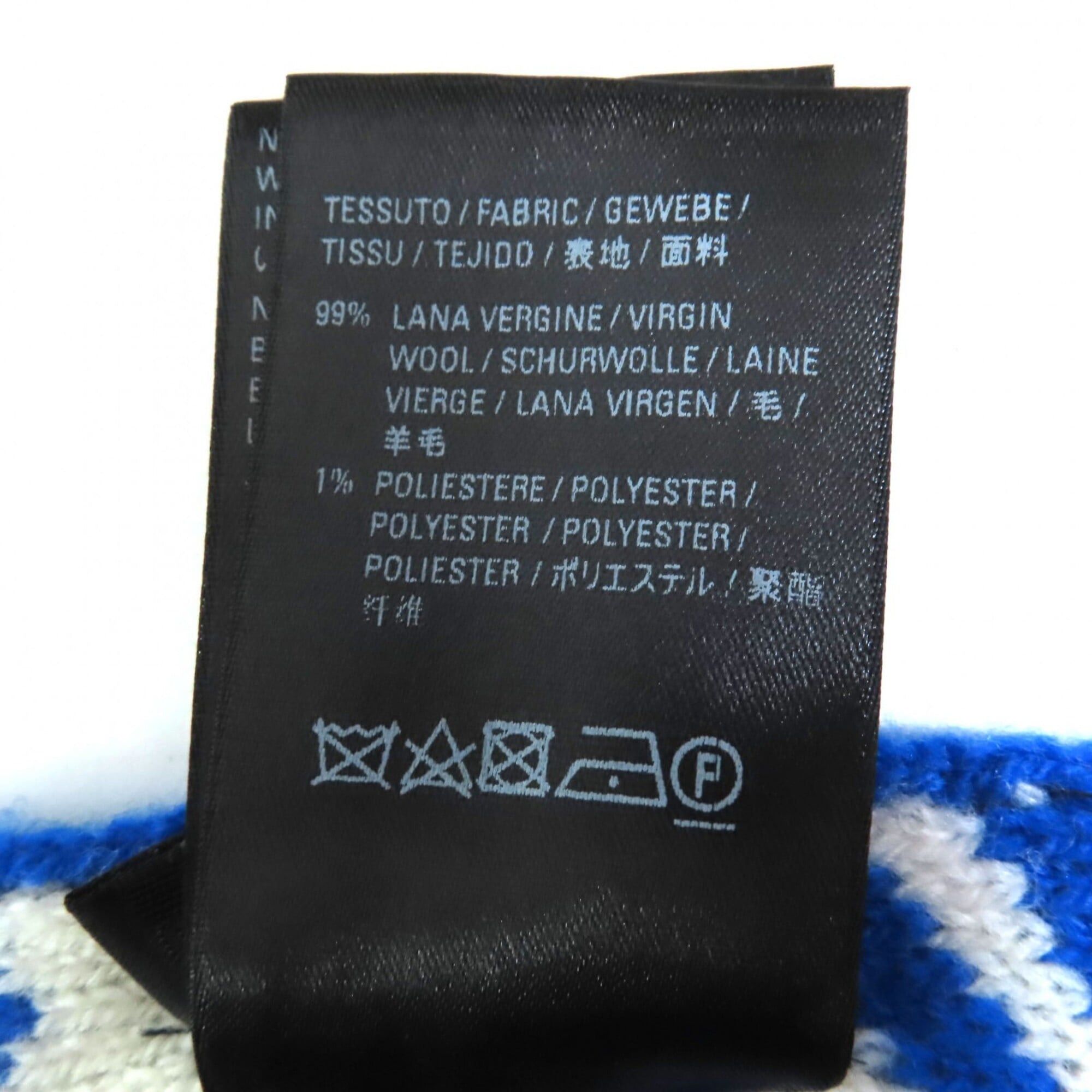 Balenciaga BALENCIAGA 612960 Wool Jacquard Logo Large Scarf/Stole Blue/White Made in Italy Authentic Women's Size ONE SIZE - 7 Thumbnail