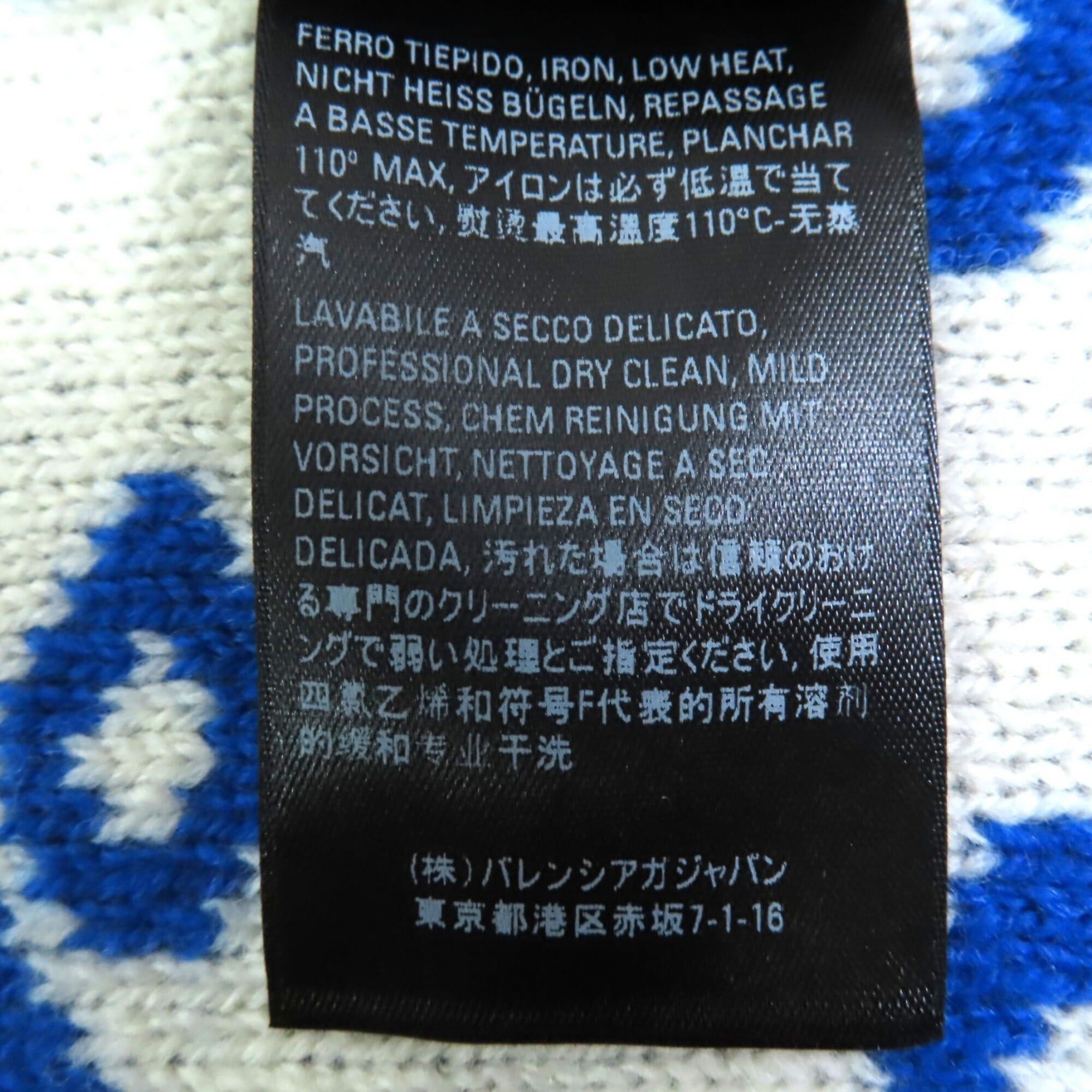Balenciaga BALENCIAGA 612960 Wool Jacquard Logo Large Scarf/Stole Blue/White Made in Italy Authentic Women's Size ONE SIZE - 6 Thumbnail