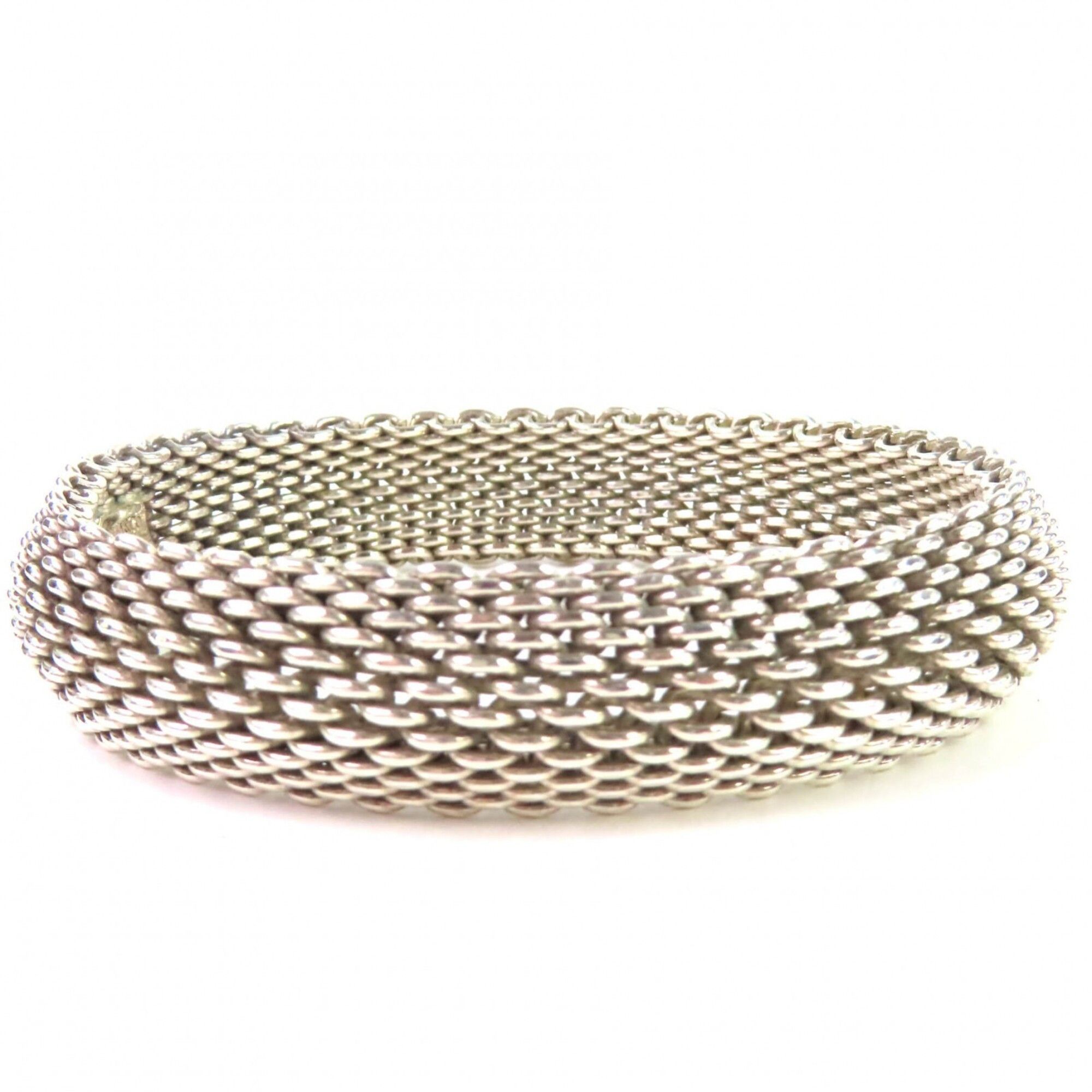 Tiffany & Co. TIFFANY&Co. Tiffany Somerset Mesh 925 Bangle Bracelet, Silver, Weight 58.9g, Women's Size ONE SIZE - 4 Thumbnail