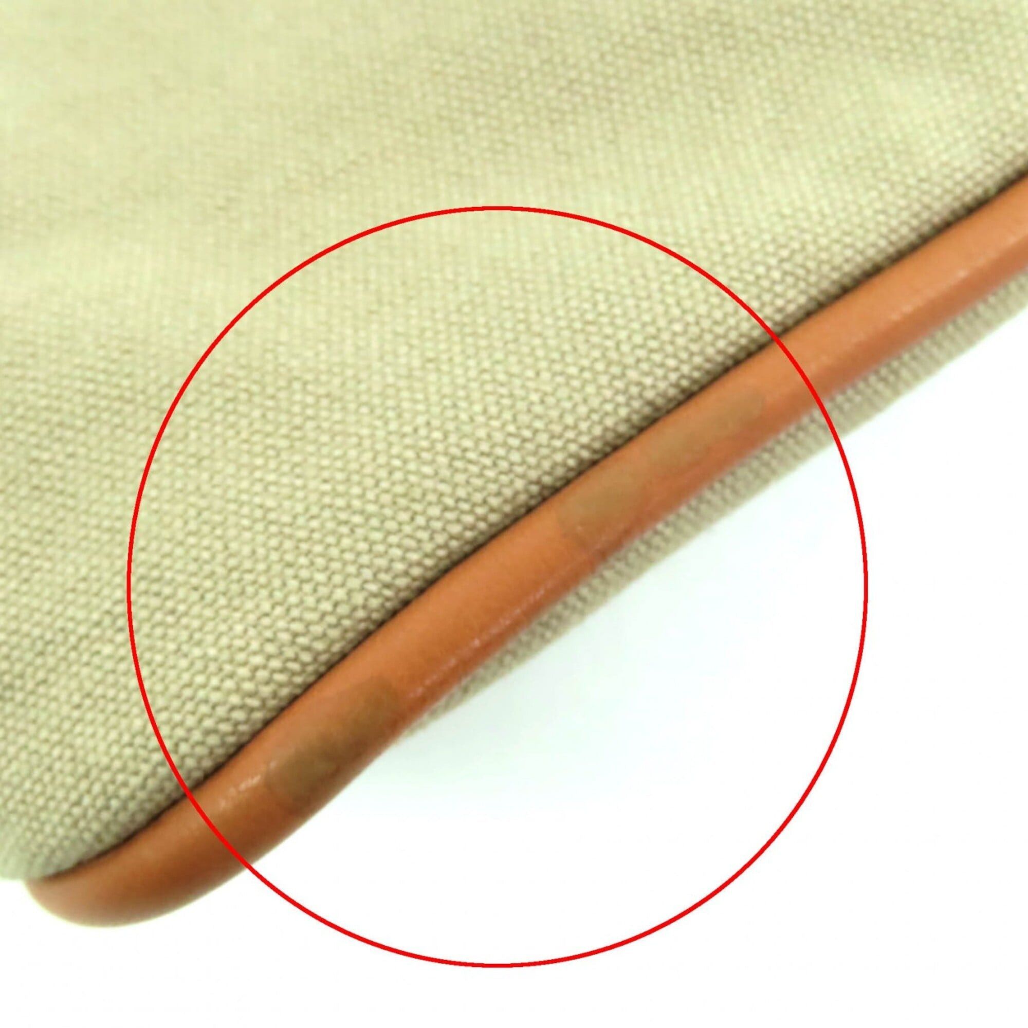 Hermes HERMES Bolide PM Pouch, 100% Cotton, H Logo Embroidery, Leather Accents, Cosmetic Beige, Made in France, Women's. Size ONE SIZE - 11 Thumbnail