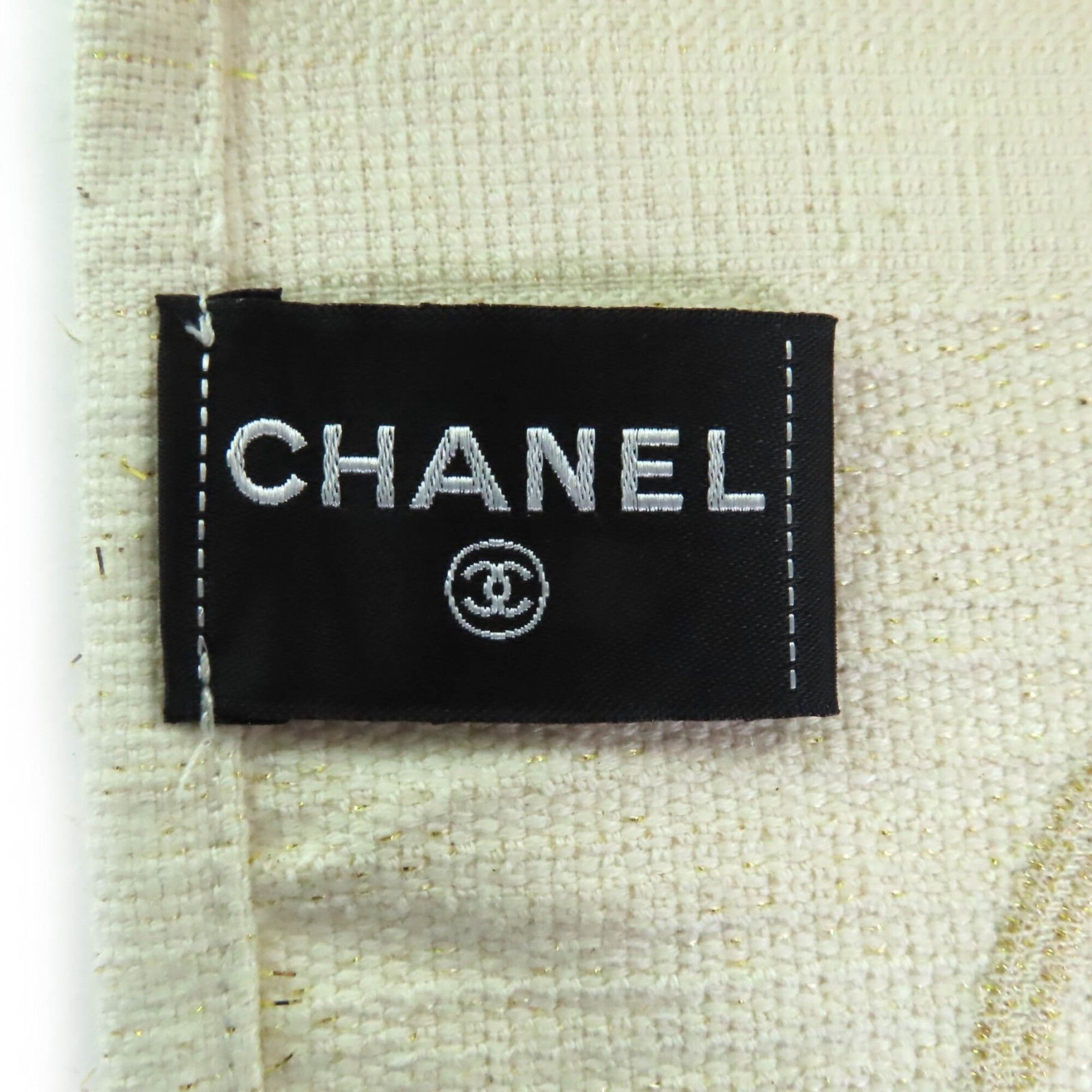 Chanel CHANEL Cotton Rug with Coco Mark Embroidery and Fringe Pouch, Beach Mat, Ivory, 200 x 100 cm, Made in Italy, Women's Size ONE SIZE - 6 Thumbnail