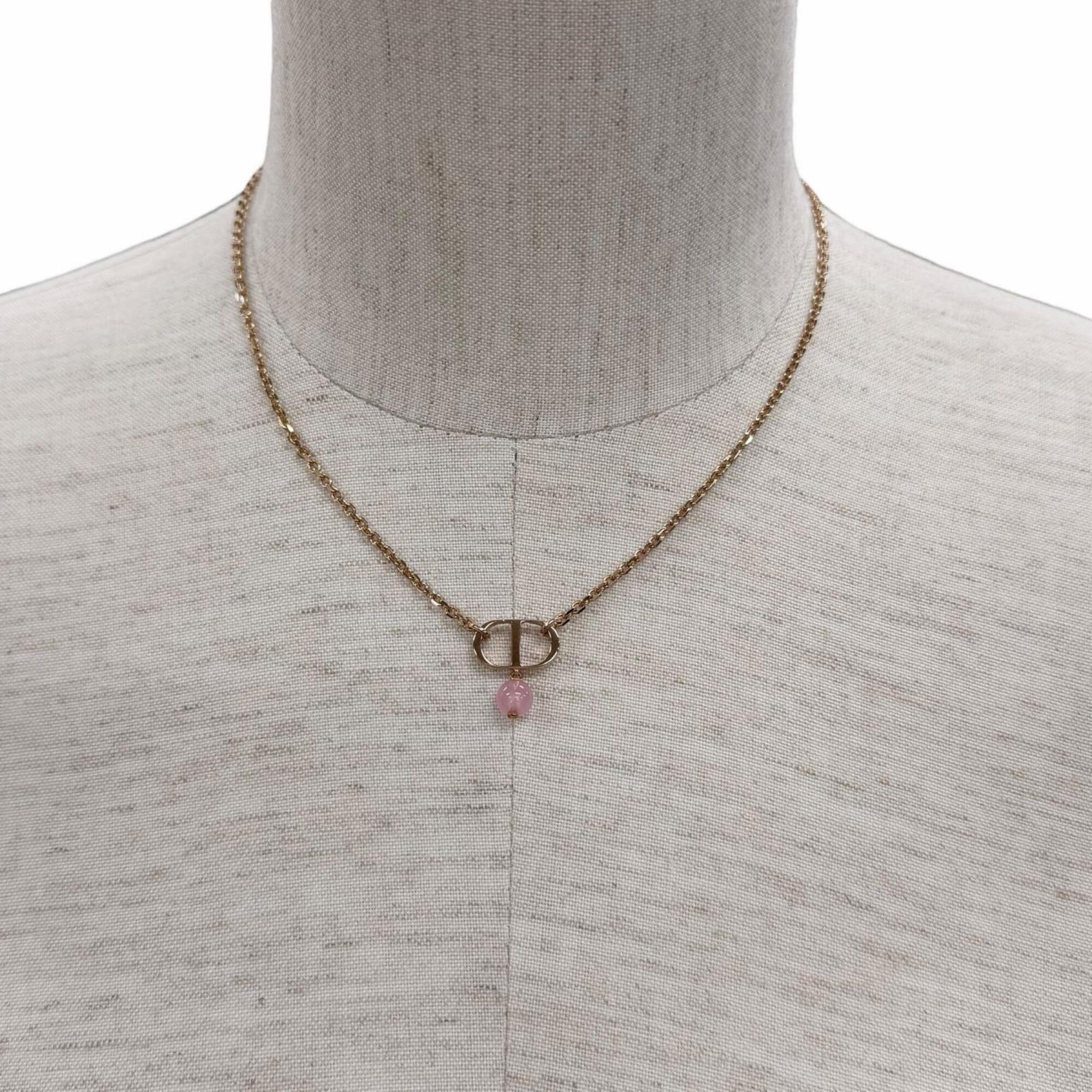 Dior Christian Dior DIOR N1390PTCPL Petit CD 1P Diamond Resin Pearl Necklace Rose Gold with Box and Dust Bag for Women Size ONE SIZE - 3 Thumbnail