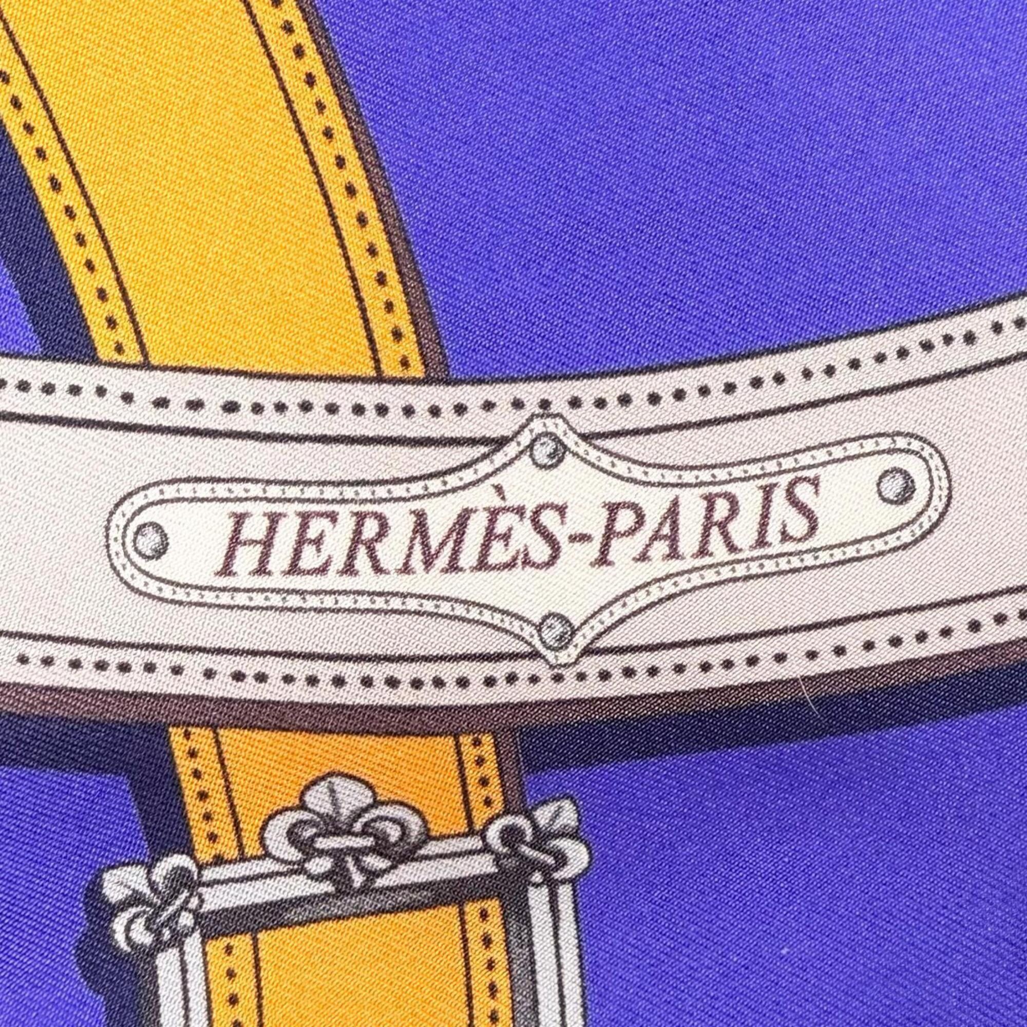 Hermes HERMES Maxi Twilly CAVALCADOUR 100% Silk Scarf/Muffler, Purple Multi, with Box, Made in France, Women's Size ONE SIZE - 6 Thumbnail
