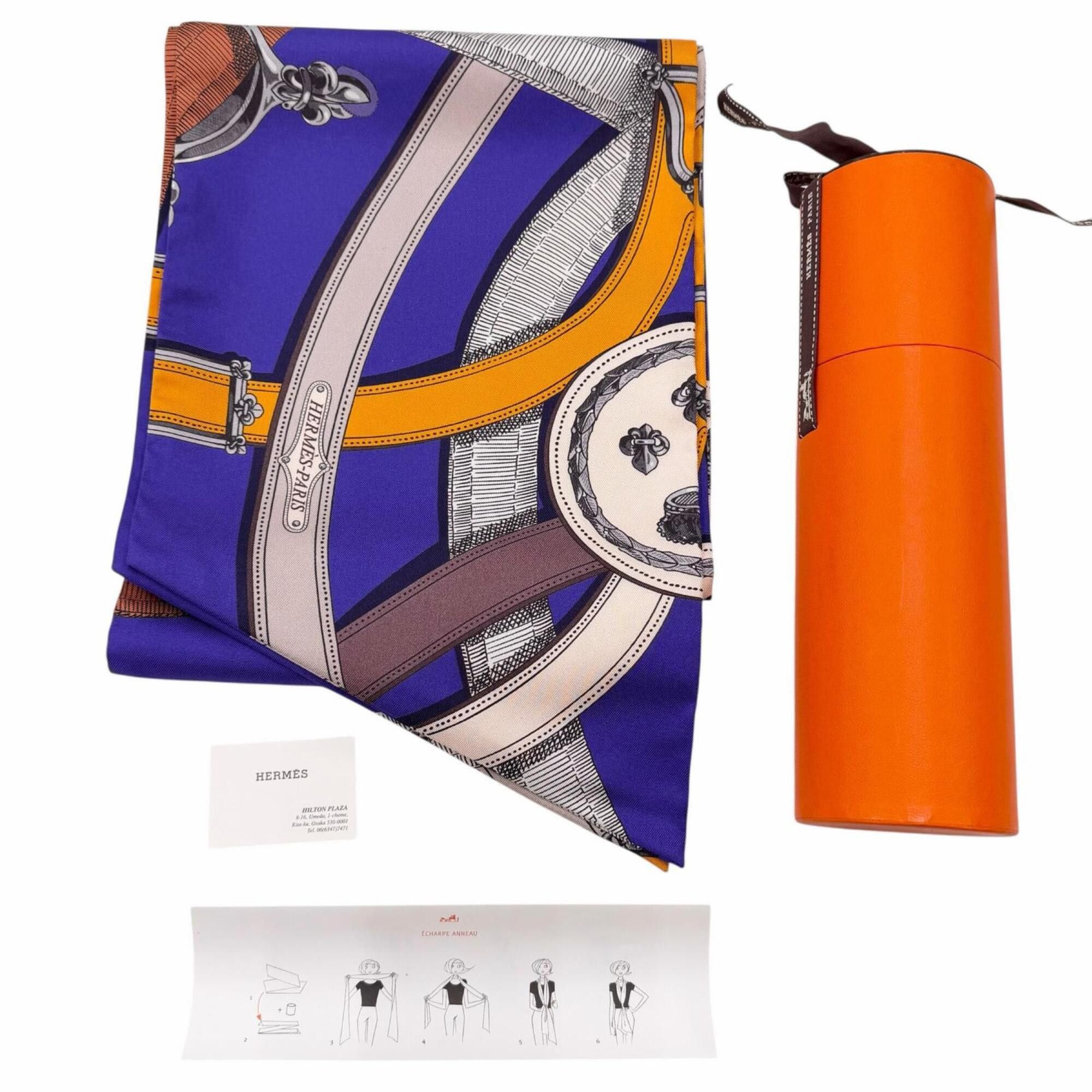 Hermes HERMES Maxi Twilly CAVALCADOUR 100% Silk Scarf/Muffler, Purple Multi, with Box, Made in France, Women's Size ONE SIZE - 2 Thumbnail