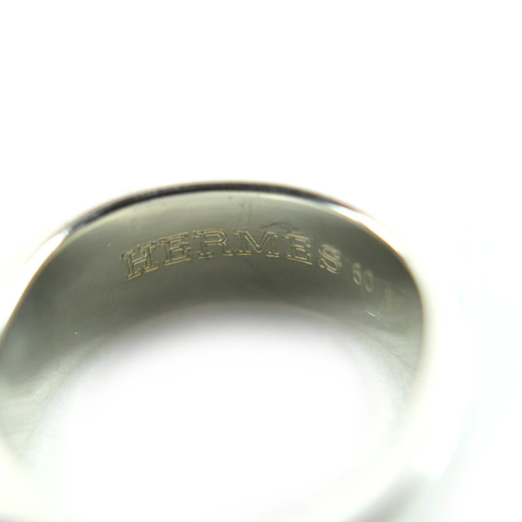 Hermes HERMES Vintage Bucket Ring, 925 Sterling Silver and 18K Gold, Size 50 (Japanese size equivalent), Weight: 7.58g, Women's. Size ONE SIZE - 10 Thumbnail