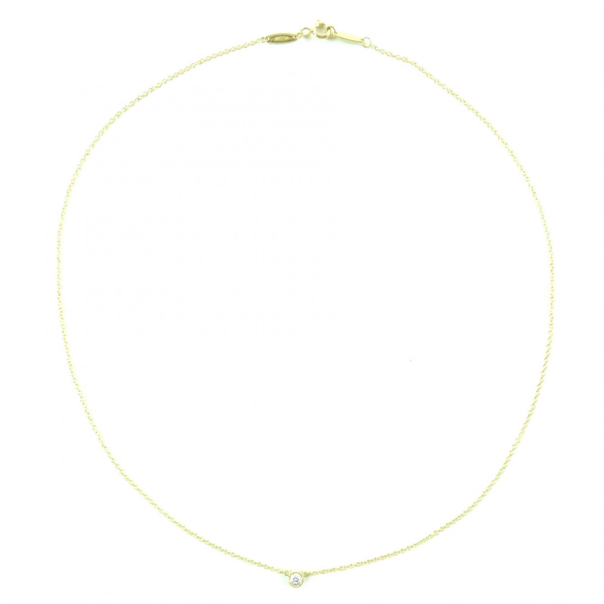 Tiffany & Co. TIFFANY&Co. Tiffany & Co. By the Yard Elsa Peretti K18 750YG Diamond 0.05ct Necklace, Frame Diameter Approx. 3.80mm, Yellow Gold, Weight 1.79g, Current Model, Women's Size ONE SIZE - 4 Thumbnail