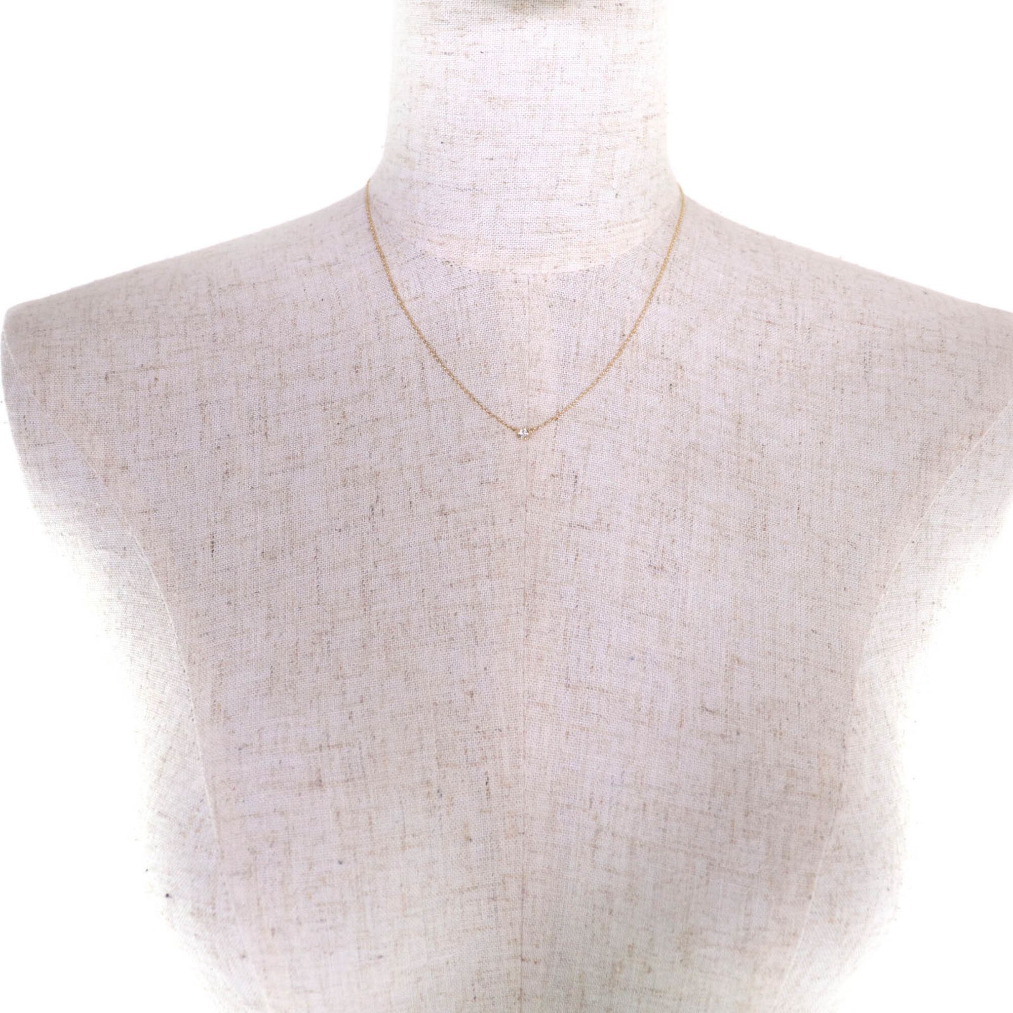 Tiffany & Co. TIFFANY&Co. Tiffany & Co. By the Yard Elsa Peretti K18 750YG Diamond 0.05ct Necklace, Frame Diameter Approx. 3.80mm, Yellow Gold, Weight 1.79g, Current Model, Women's Size ONE SIZE - 3 Thumbnail