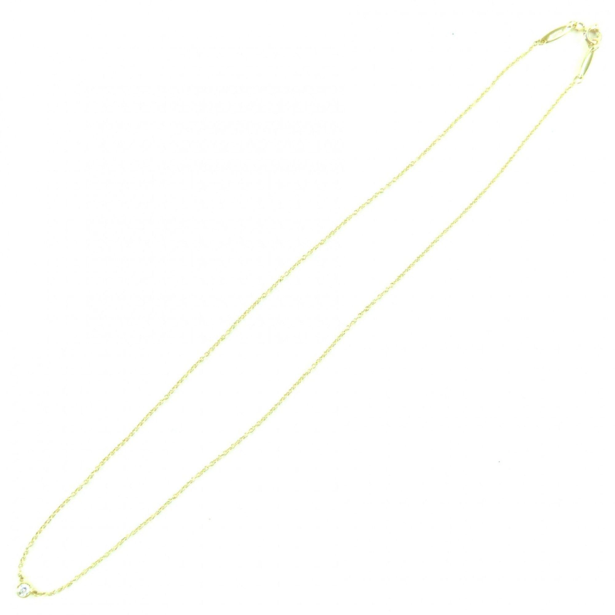 Tiffany & Co. TIFFANY&Co. Tiffany & Co. By the Yard Elsa Peretti K18 750YG Diamond 0.05ct Necklace, Frame Diameter Approx. 3.80mm, Yellow Gold, Weight 1.79g, Current Model, Women's Size ONE SIZE - 5 Thumbnail