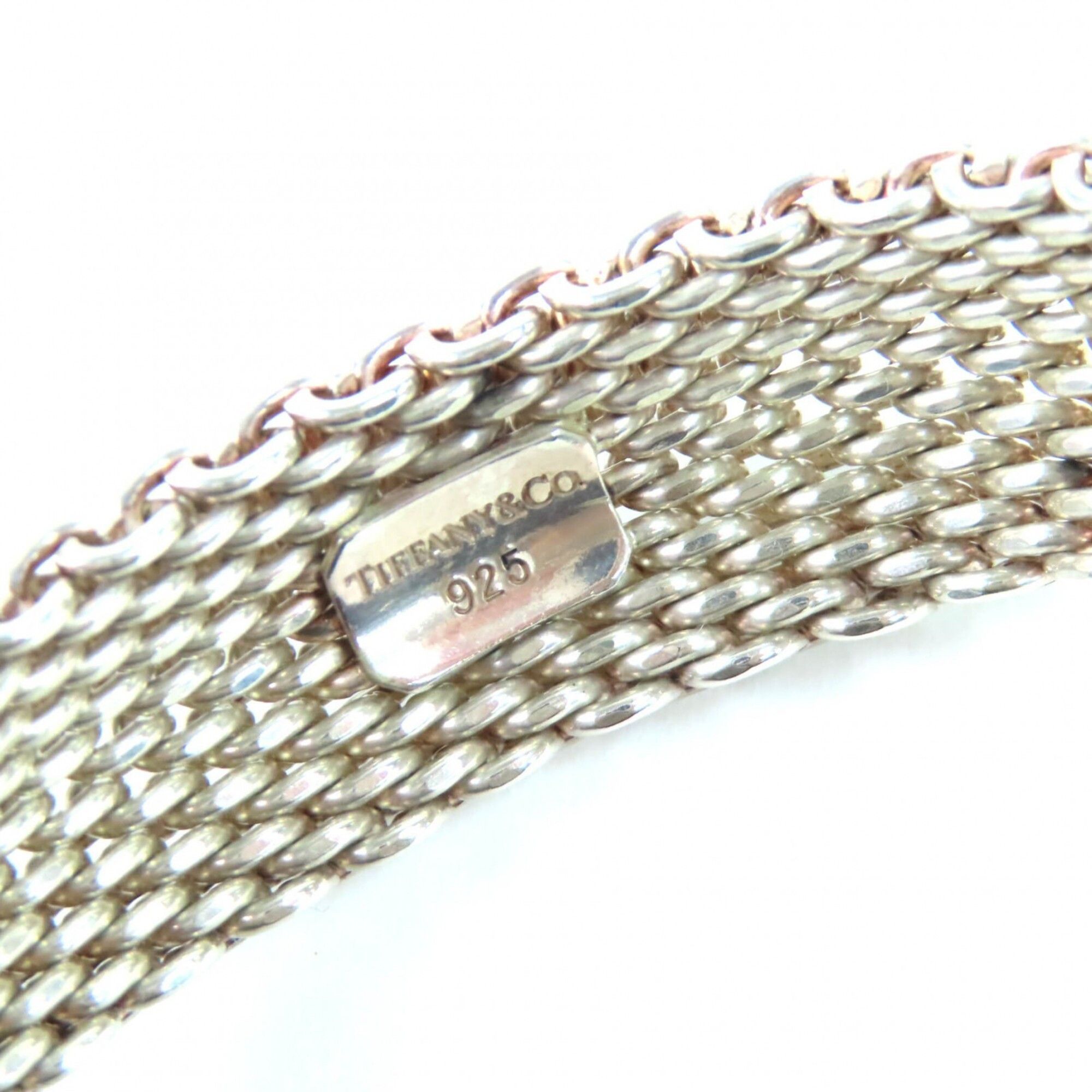 Tiffany & Co. TIFFANY&Co. Tiffany Somerset Mesh 925 Bangle Bracelet, Silver, with Box and Dust Bag, Weight 59.38g, Women's. Size ONE SIZE - 8 Thumbnail