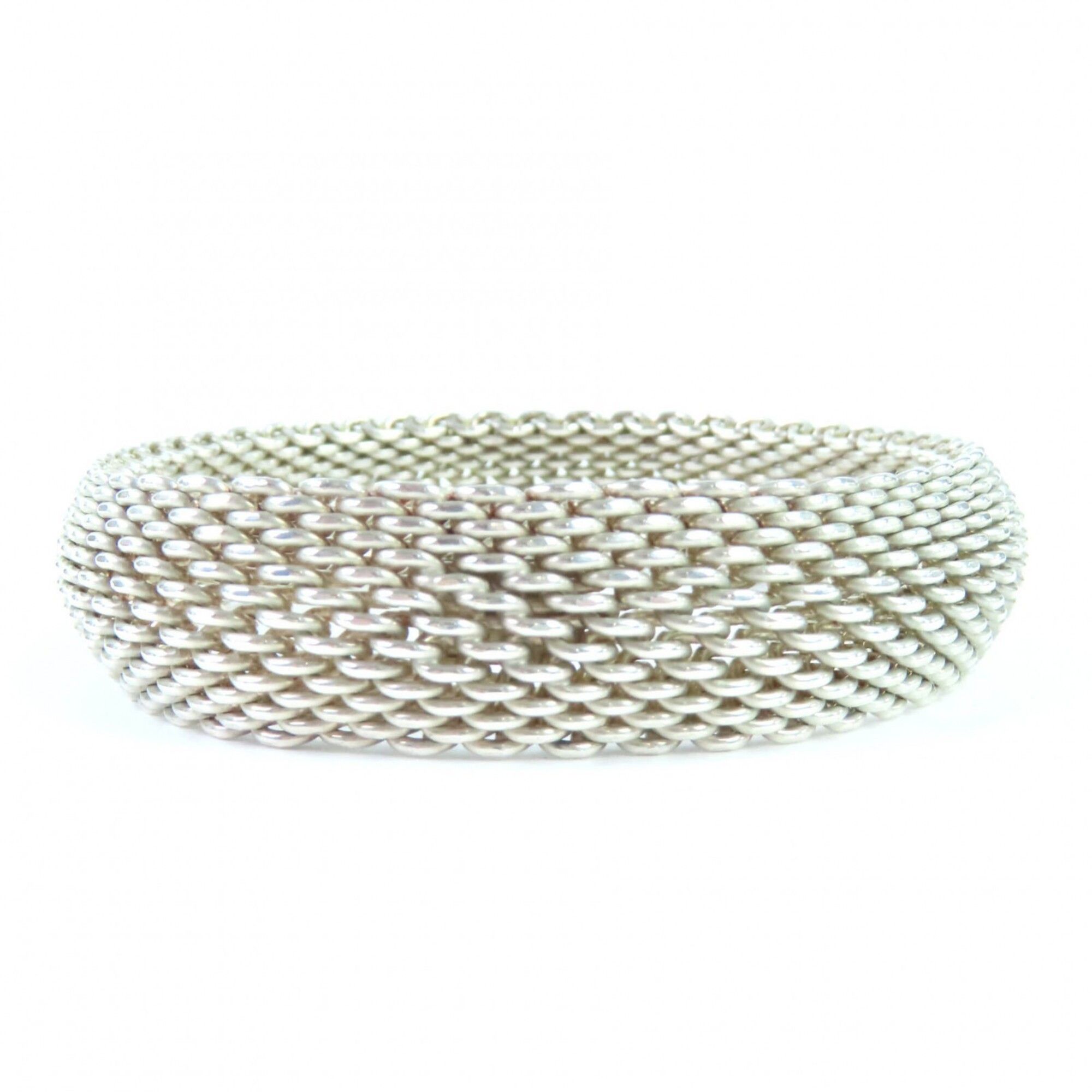 Tiffany & Co. TIFFANY&Co. Tiffany Somerset Mesh 925 Bangle Bracelet, Silver, with Box and Dust Bag, Weight 59.38g, Women's. Size ONE SIZE - 5 Thumbnail