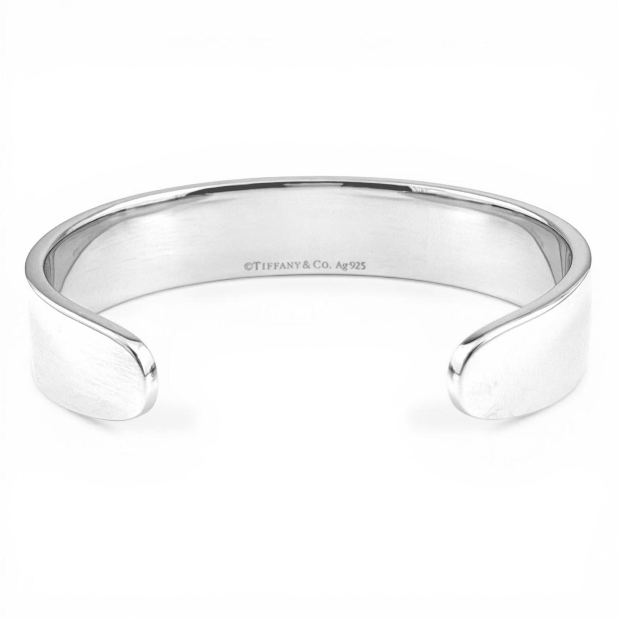 Tiffany & Co. TIFFANY&Co. Tiffany & Co. Return to AG925 RTT Narrow Cuff Diamond Bangle, Silver, Size S, Weight 33.2g, Women's Size ONE SIZE - 3 Thumbnail