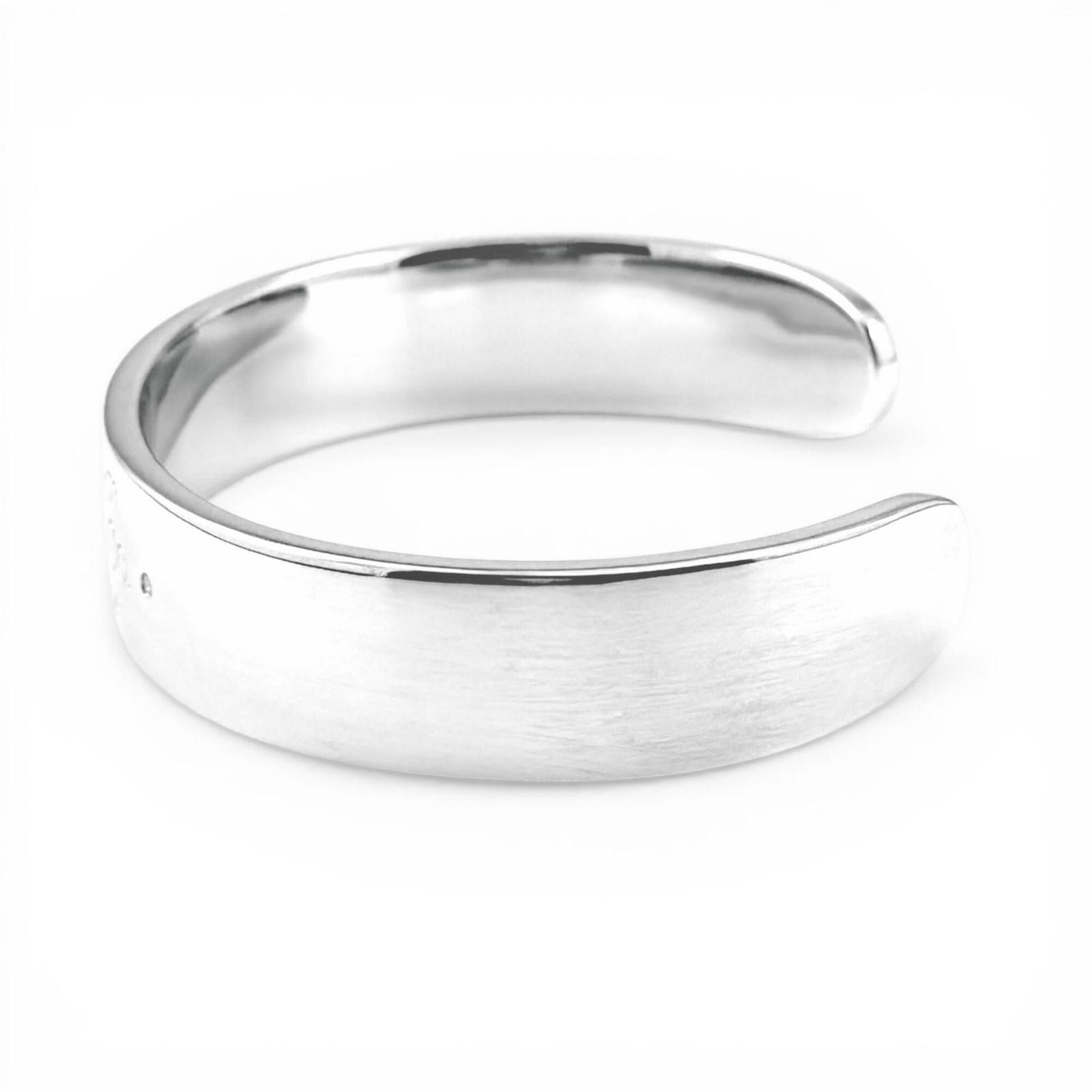 Tiffany & Co. TIFFANY&Co. Tiffany & Co. Return to AG925 RTT Narrow Cuff Diamond Bangle, Silver, Size S, Weight 33.2g, Women's Size ONE SIZE - 2 Thumbnail