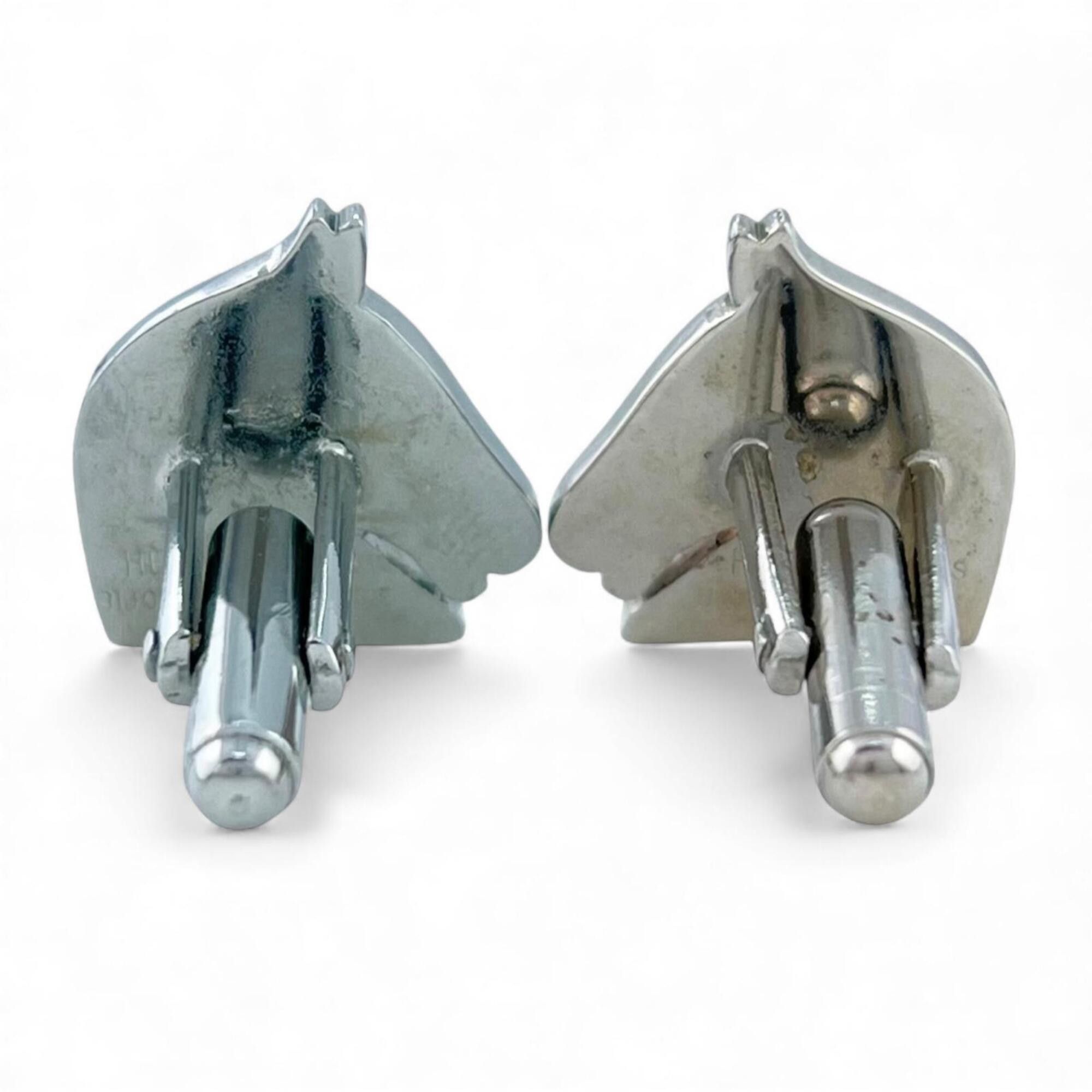 Hermes HERMES Bijou Terry Fantais Horse Design Cufflinks, Silver, Men's Size ONE SIZE - 2 Thumbnail