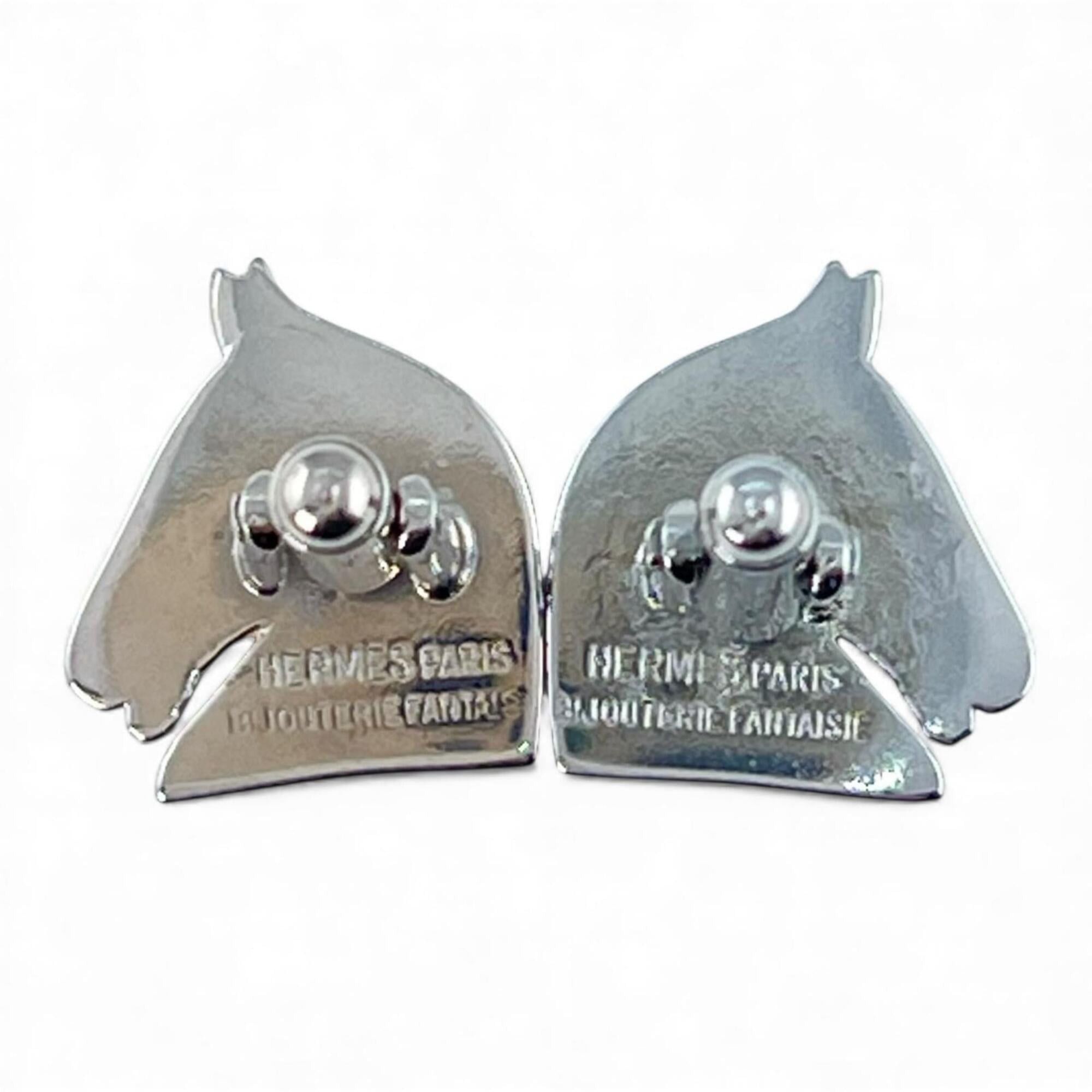 Hermes HERMES Bijou Terry Fantais Horse Design Cufflinks, Silver, Men's Size ONE SIZE - 4 Thumbnail