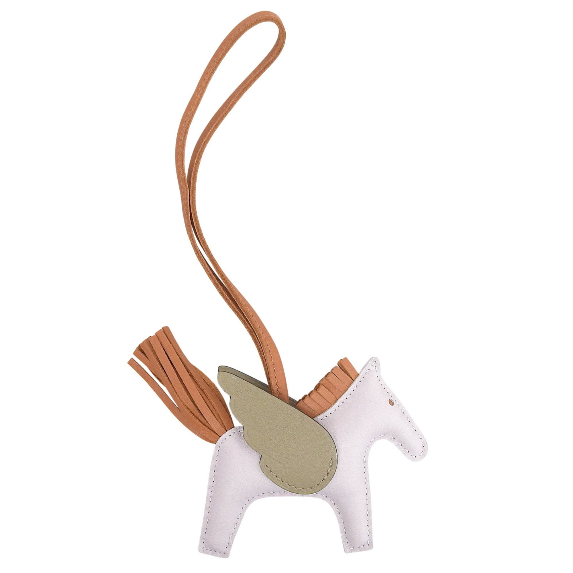Hermes HERMES Rodeo Pegasus PM bag charm in Agneau Milo mauve pale beige Malfa Pain d'Épices with W stamp, box included, made France, women's. Size ONE SIZE - 3 Thumbnail