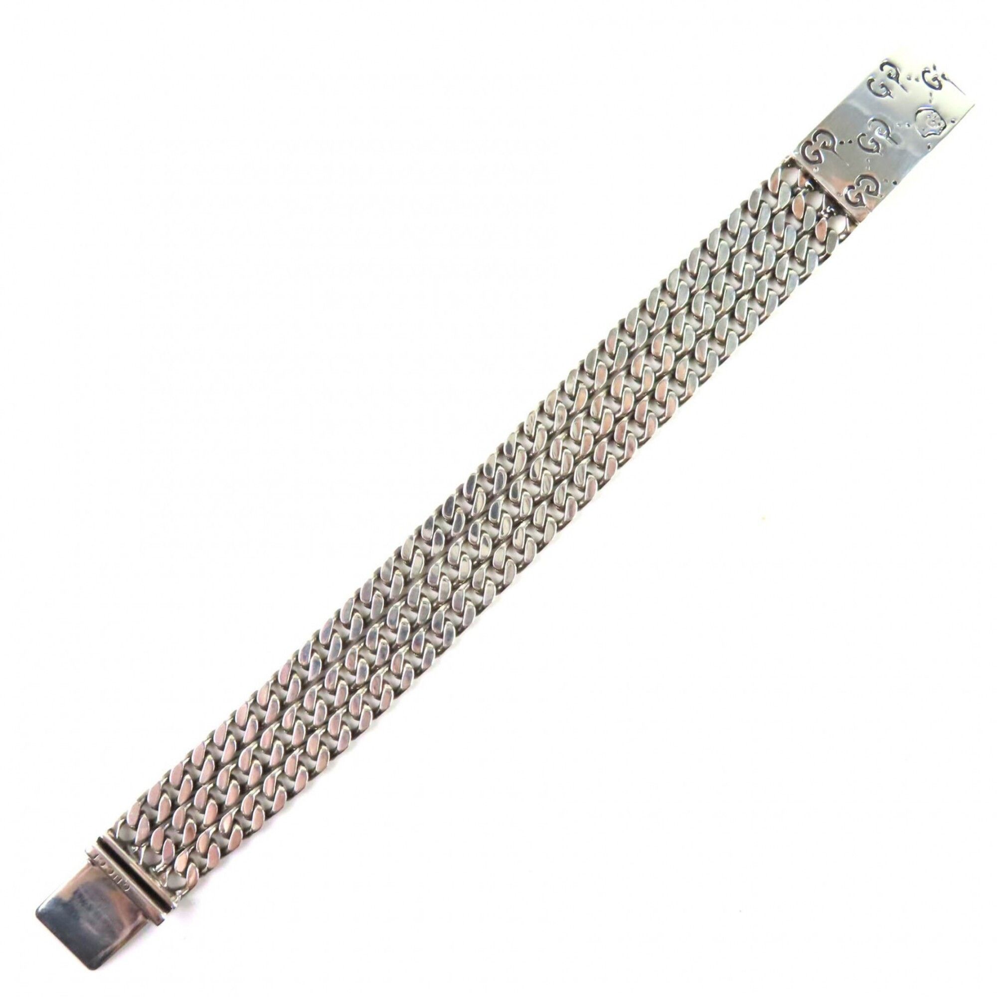 Gucci GUCCI Ghost SV925 Skull GG Pattern Triple Chain Bracelet, Silver, 16cm Length, Made in Italy, Weight 29.12g, Women's. Size ONE SIZE - 2 Thumbnail