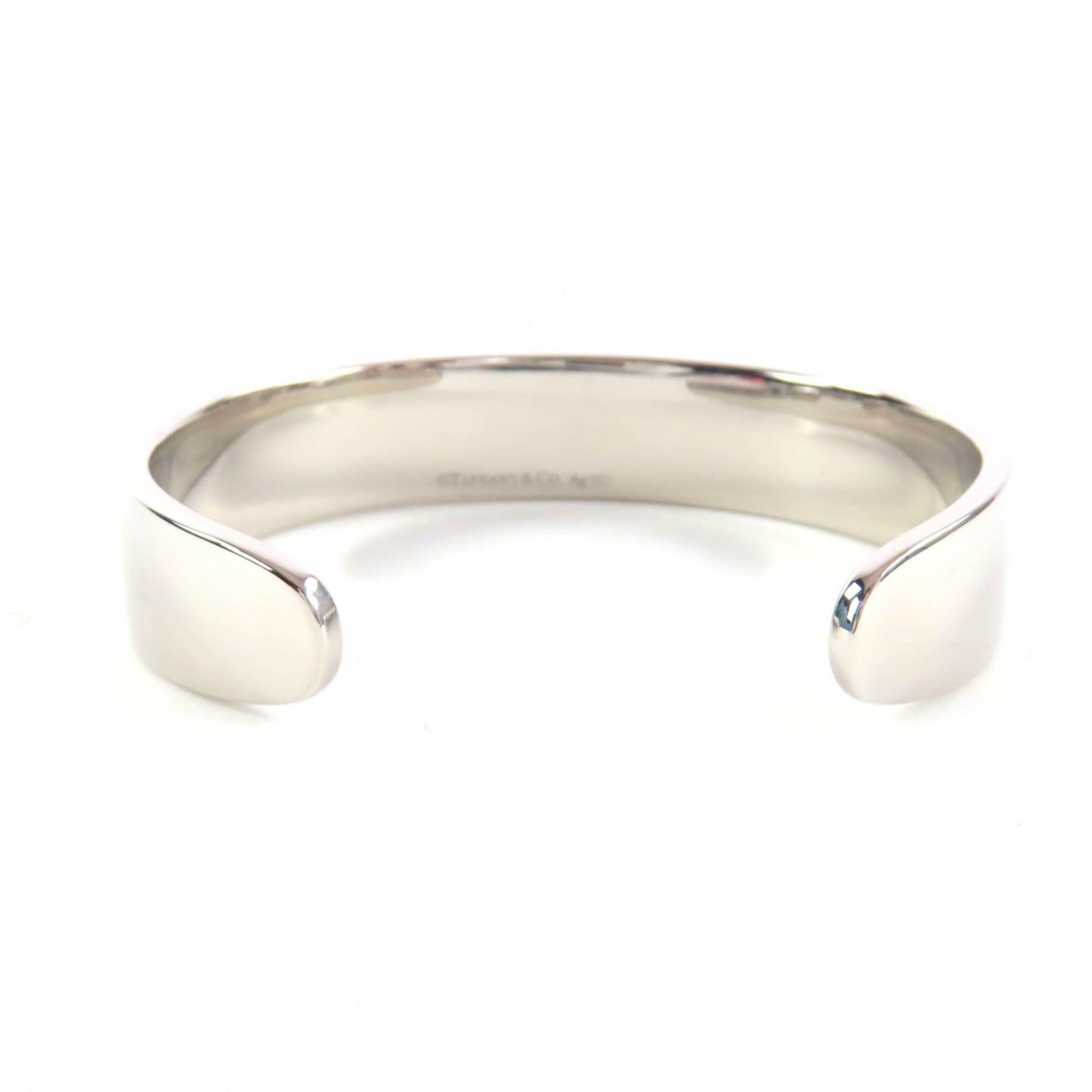 Tiffany & Co. TIFFANY&Co. Tiffany & Co. Return to AG925 Diamond RTT Narrow Cuff Bangle Silver Size S Weight 33.6g Women's Size ONE SIZE - 3 Thumbnail