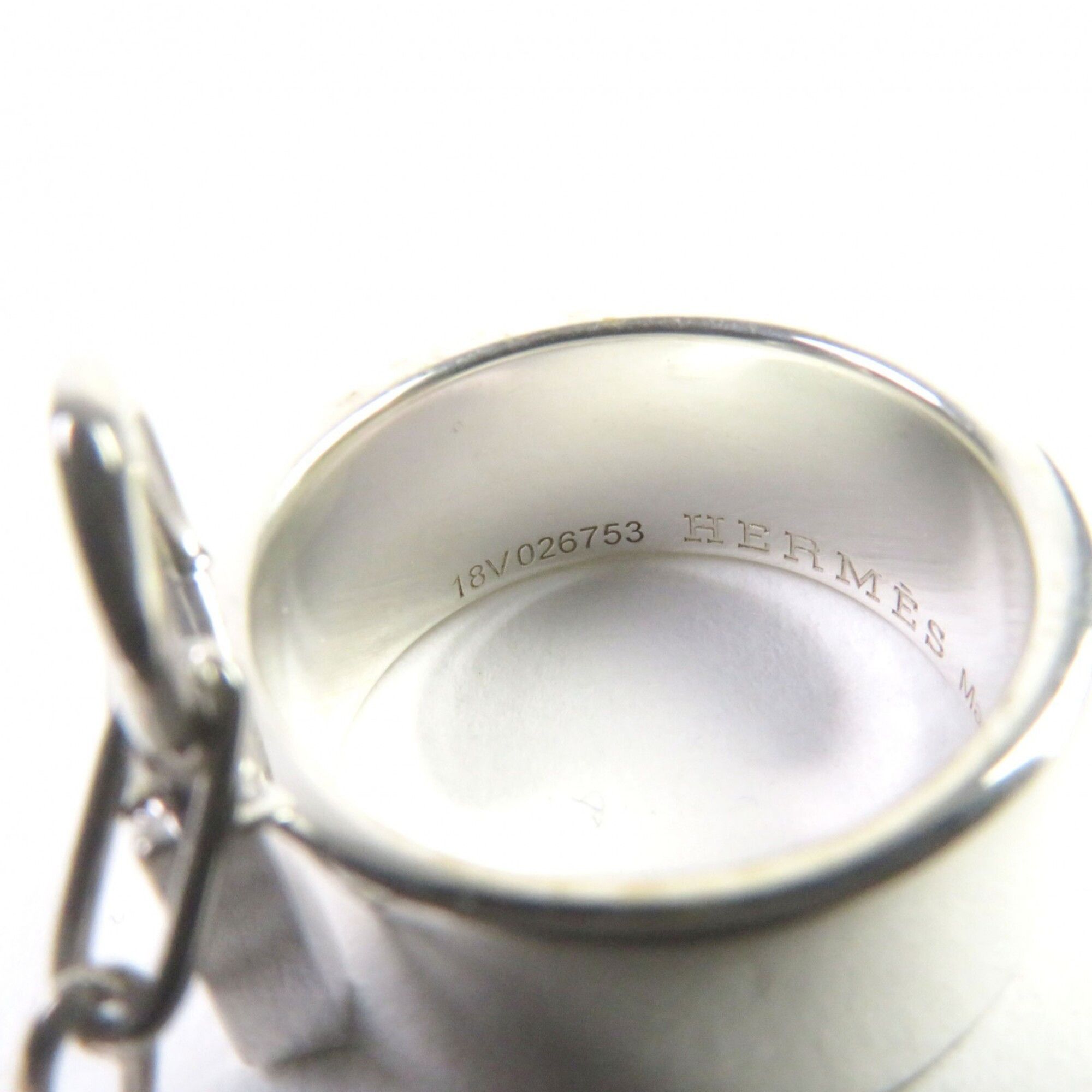 Hermes HERMES Alpha Kelly AG925 Clochette Cadena Double Ring - Silver Accessory, Size 49 (Japanese Equivalent), Made in France, Weight 11.37g, Women's Size ONE SIZE - 11 Thumbnail