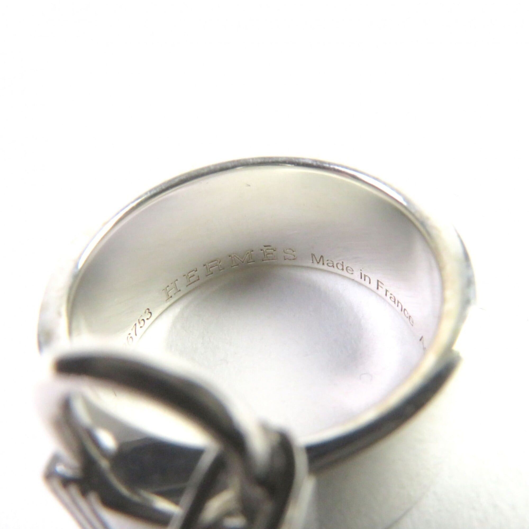 Hermes HERMES Alpha Kelly AG925 Clochette Cadena Double Ring - Silver Accessory, Size 49 (Japanese Equivalent), Made in France, Weight 11.37g, Women's Size ONE SIZE - 12 Thumbnail