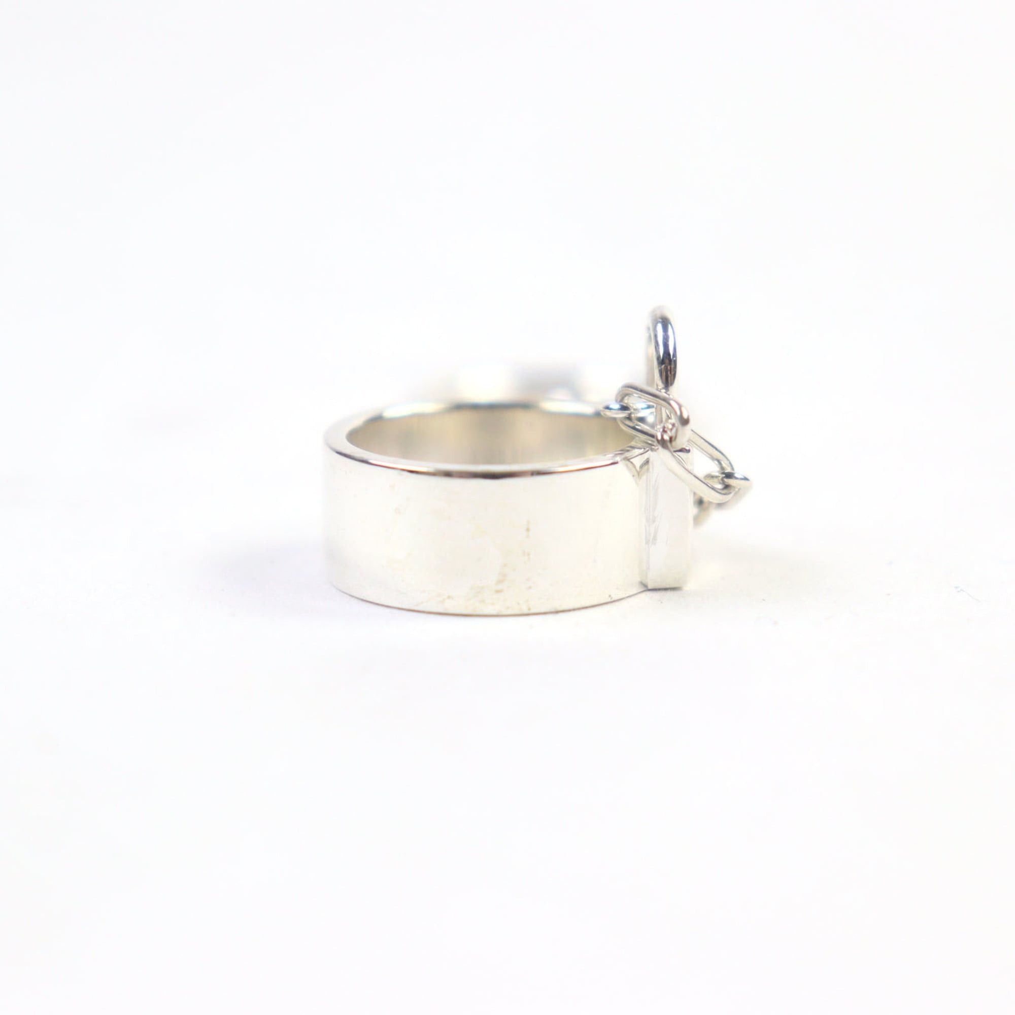 Hermes HERMES Alpha Kelly AG925 Clochette Cadena Double Ring - Silver Accessory, Size 49 (Japanese Equivalent), Made in France, Weight 11.37g, Women's Size ONE SIZE - 5 Thumbnail