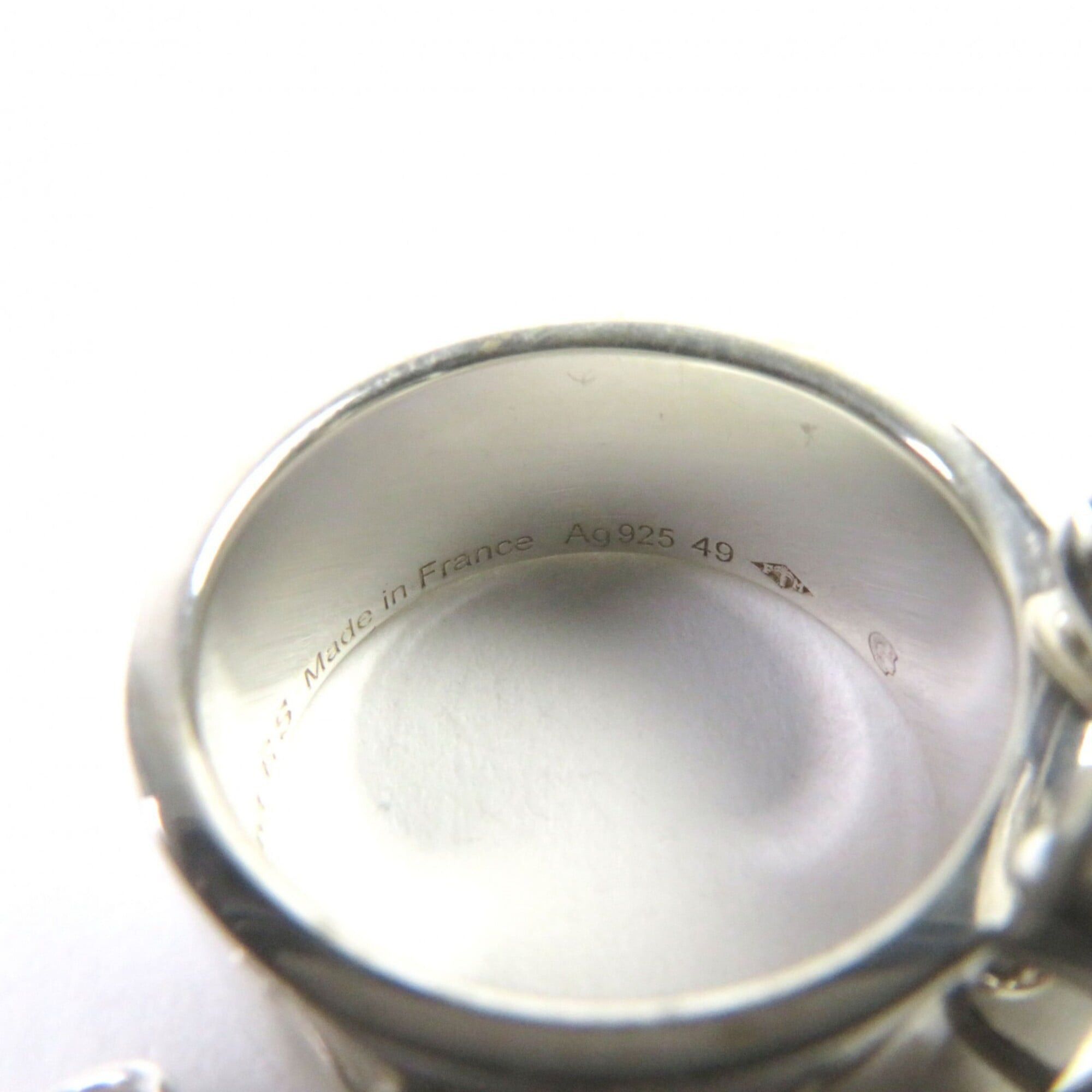 Hermes HERMES Alpha Kelly AG925 Clochette Cadena Double Ring - Silver Accessory, Size 49 (Japanese Equivalent), Made in France, Weight 11.37g, Women's Size ONE SIZE - 13 Thumbnail