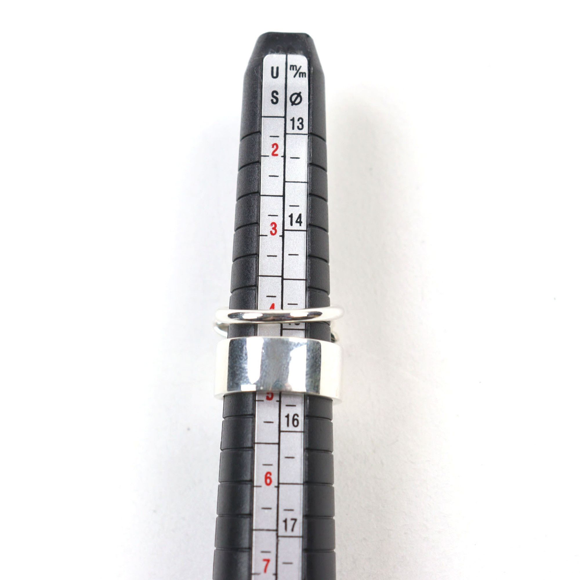 Hermes HERMES Alpha Kelly AG925 Clochette Cadena Double Ring - Silver Accessory, Size 49 (Japanese Equivalent), Made in France, Weight 11.37g, Women's Size ONE SIZE - 15 Thumbnail