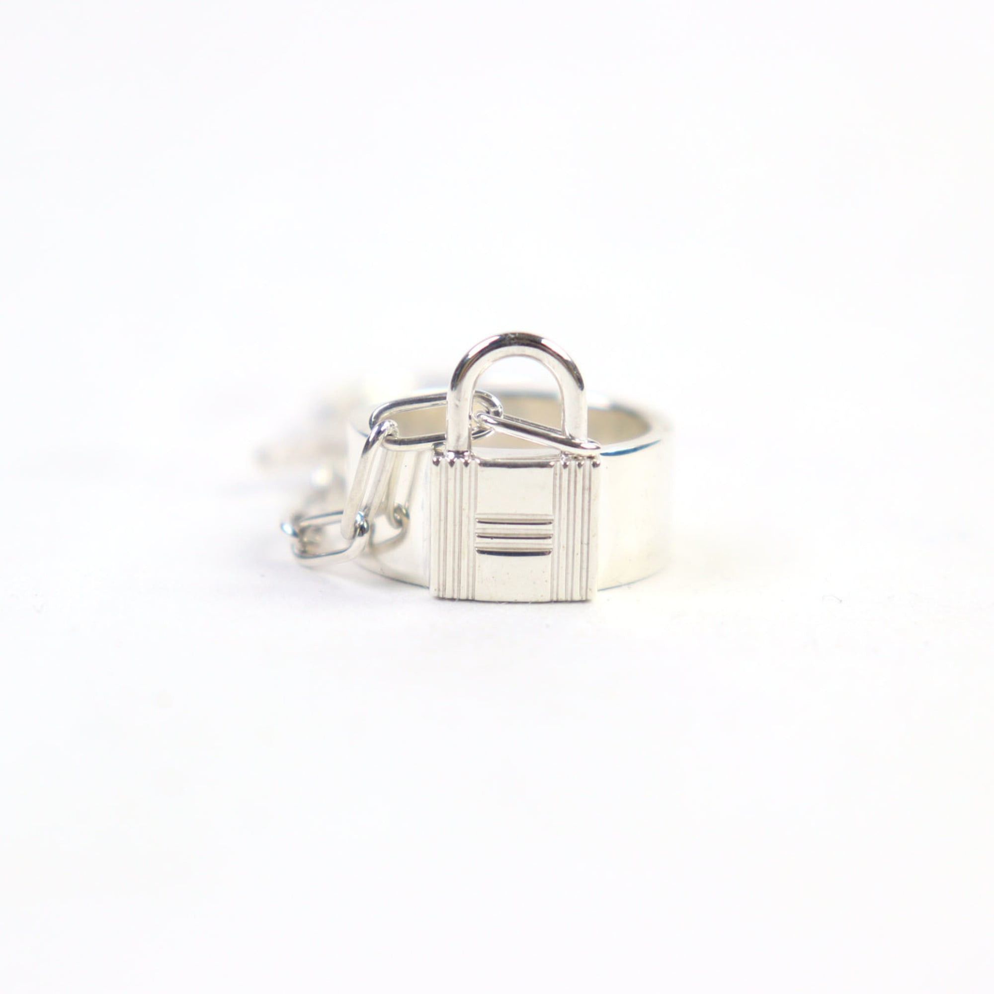 Hermes HERMES Alpha Kelly AG925 Clochette Cadena Double Ring - Silver Accessory, Size 49 (Japanese Equivalent), Made in France, Weight 11.37g, Women's Size ONE SIZE - 2 Thumbnail