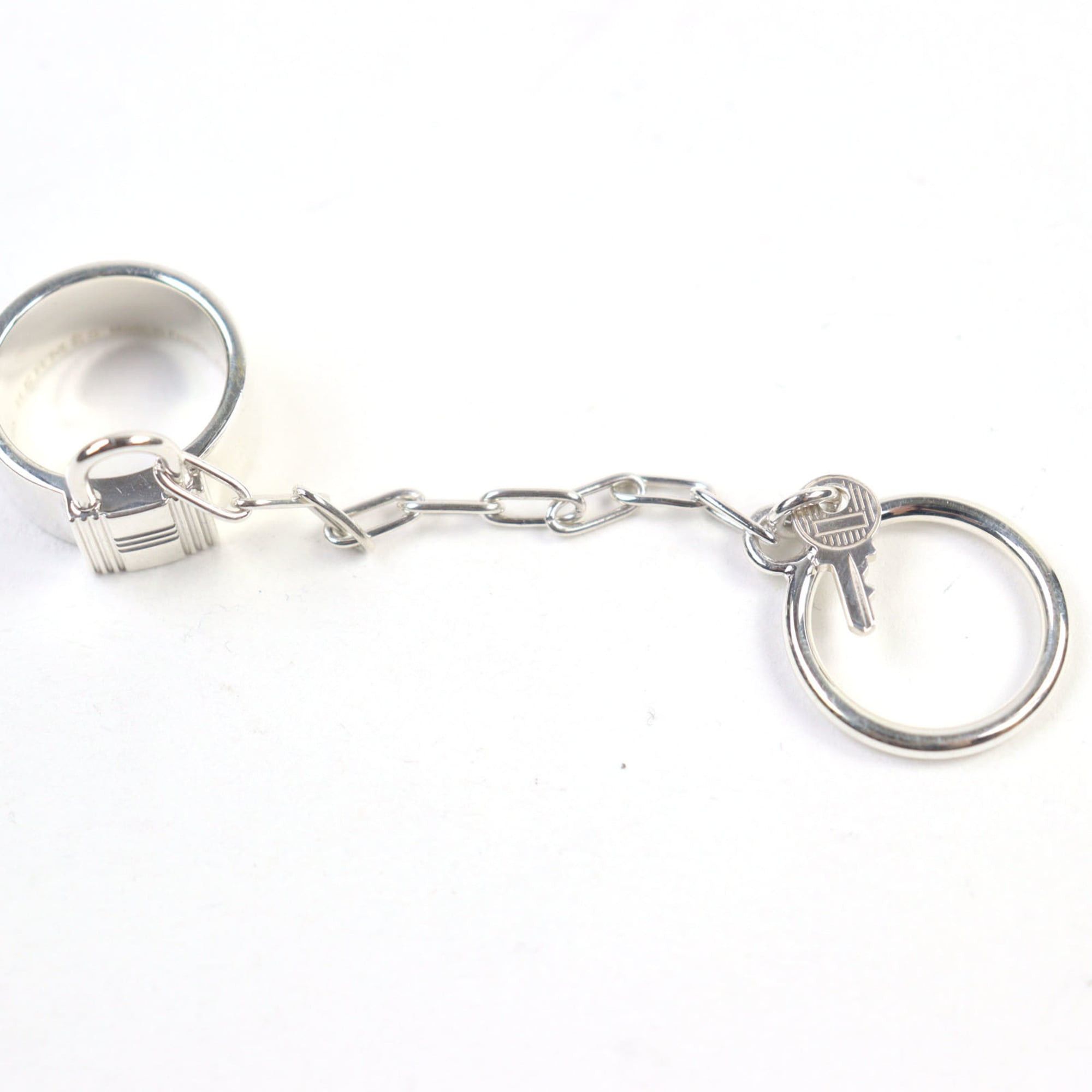 Hermes HERMES Alpha Kelly AG925 Clochette Cadena Double Ring - Silver Accessory, Size 49 (Japanese Equivalent), Made in France, Weight 11.37g, Women's Size ONE SIZE - 6 Thumbnail