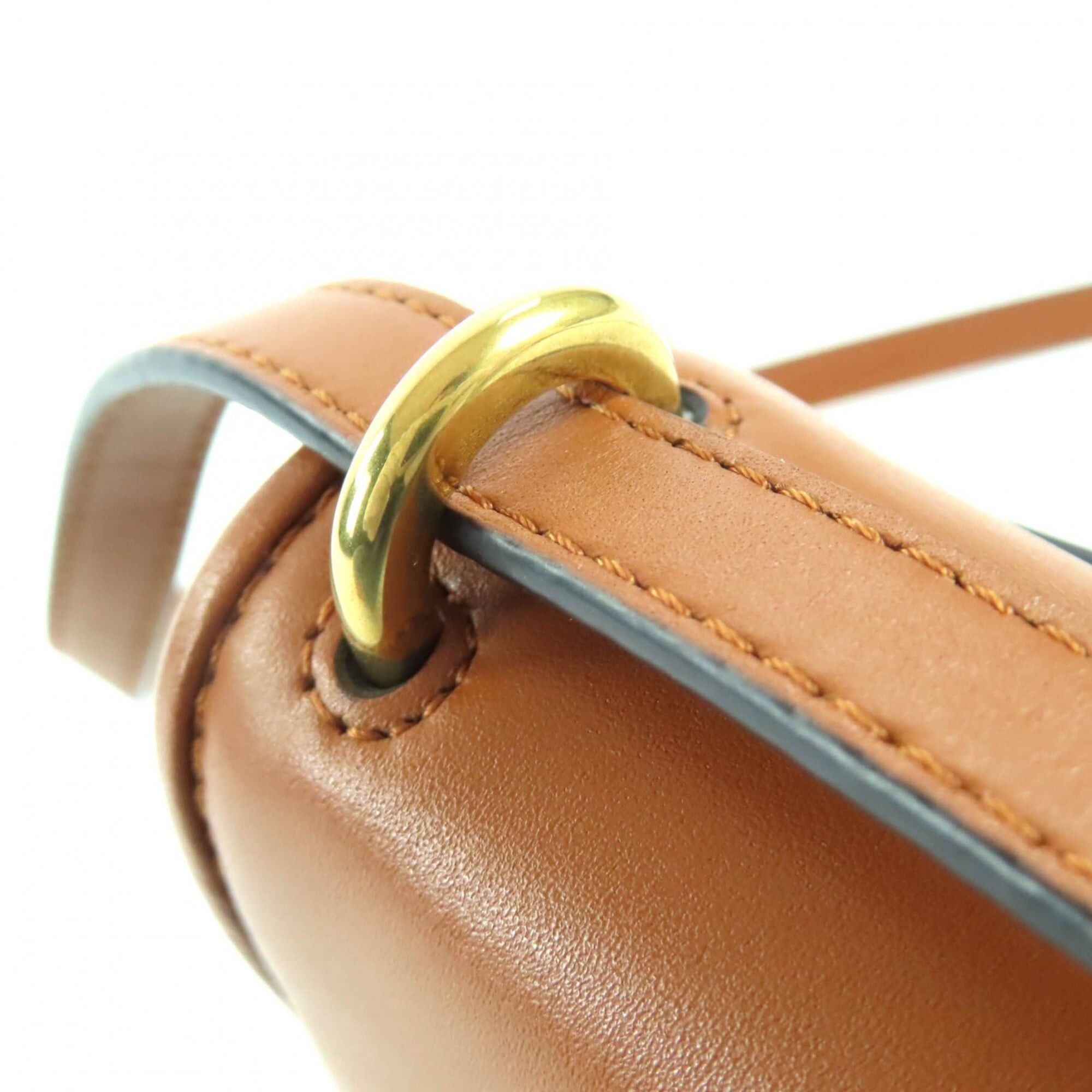 Fendi FENDI 8BS082 Camon Small Leather Satchel Shoulder Bag with FF Logo Hardware, Brown Gold Comes Dust Bag, Made in Italy, Women's. Size ONE SIZE - 11 Thumbnail