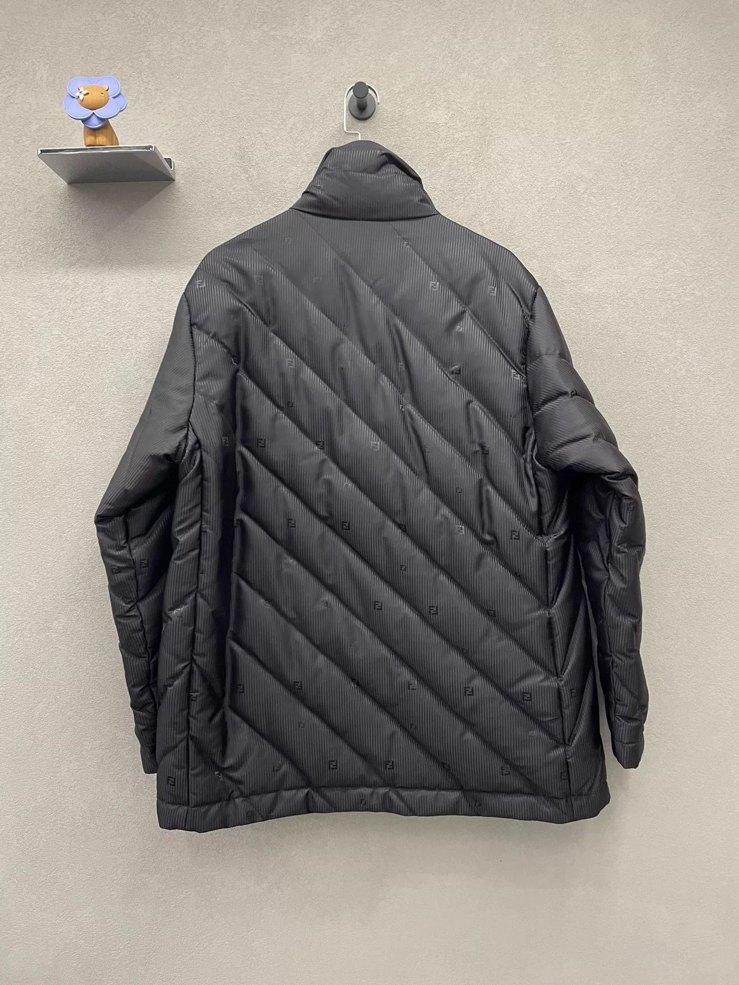 Fendi Fendi Striped Black Down Jacket Size US L / EU 52-54 / 3 - 2 Thumbnail
