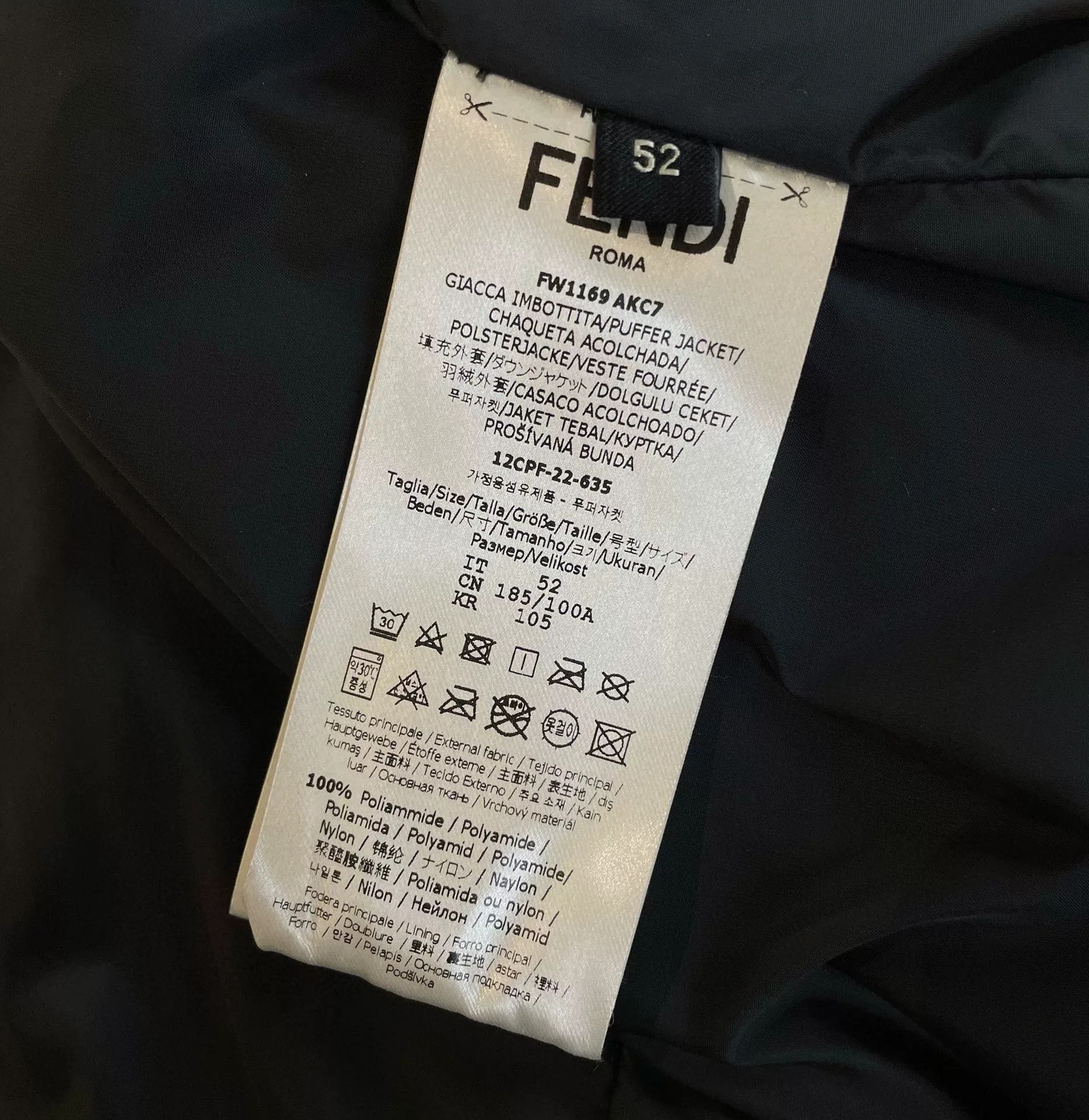 Fendi Fendi Striped Black Down Jacket Size US L / EU 52-54 / 3 - 5 Thumbnail