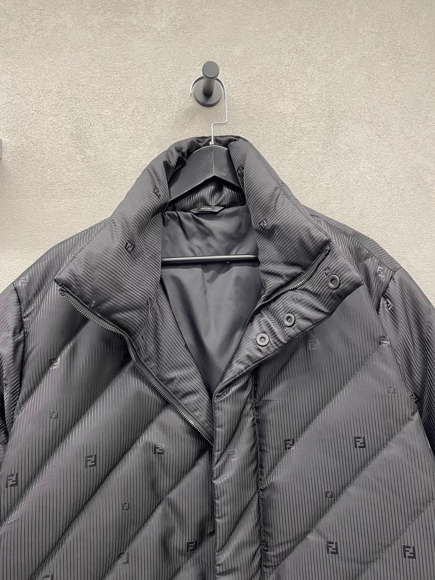 Fendi Fendi Striped Black Down Jacket Size US L / EU 52-54 / 3 - 3 Thumbnail