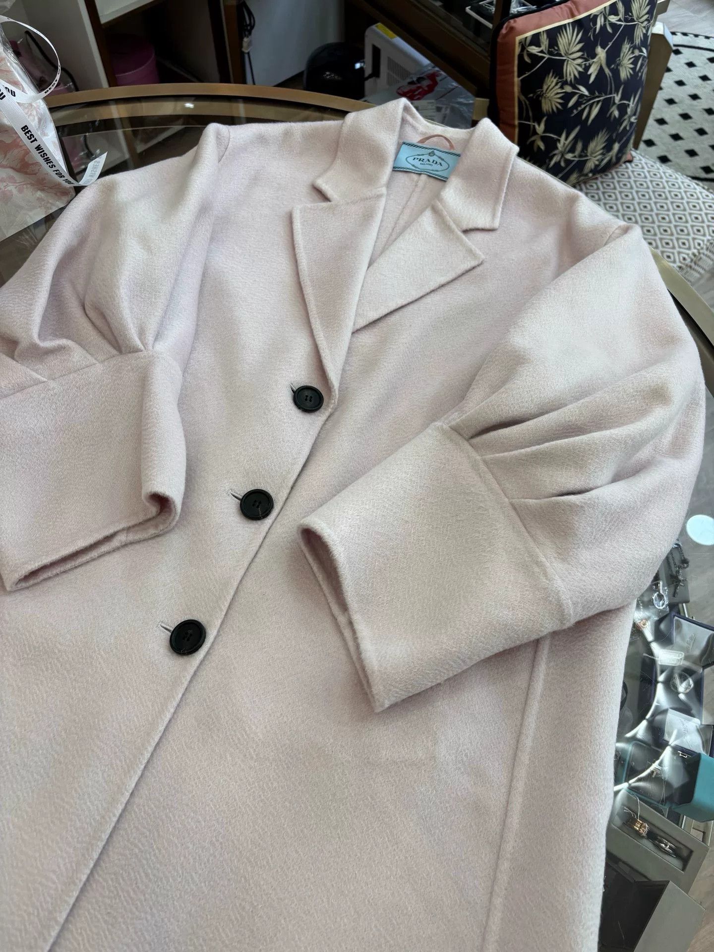Prada Prada Light Pink Cashmere Coat Size S / US 4 / IT 40 - 4 Thumbnail