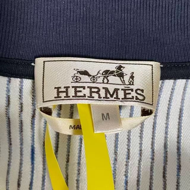Hermes Hermès Blue White Striped Jacquard Bomber Jacket Size US M / EU 48-50 / 2 - 5 Thumbnail