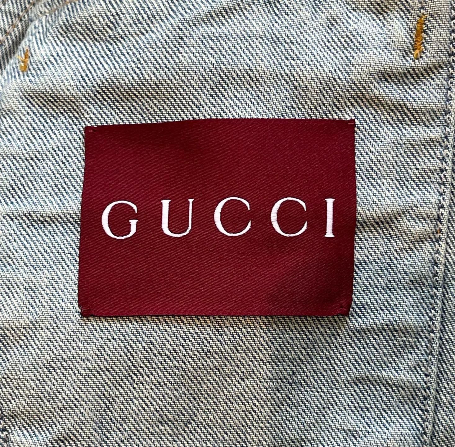 Gucci Gucci Double G Print Denim Jacket Size US S / EU 44-46 / 1 - 5 Thumbnail