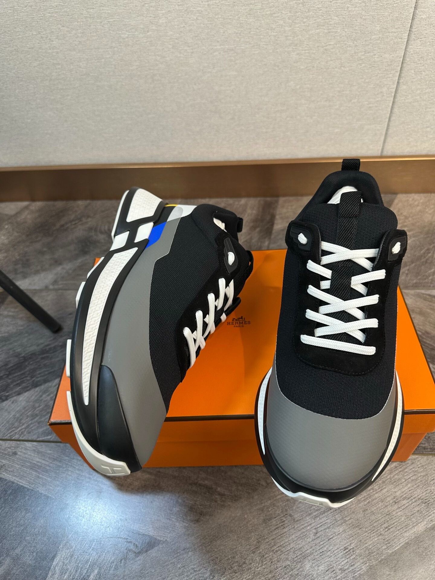 Hermes Hermes Iron Black Gray Dad Shoes Size US 9 / EU 42 - 3 Thumbnail