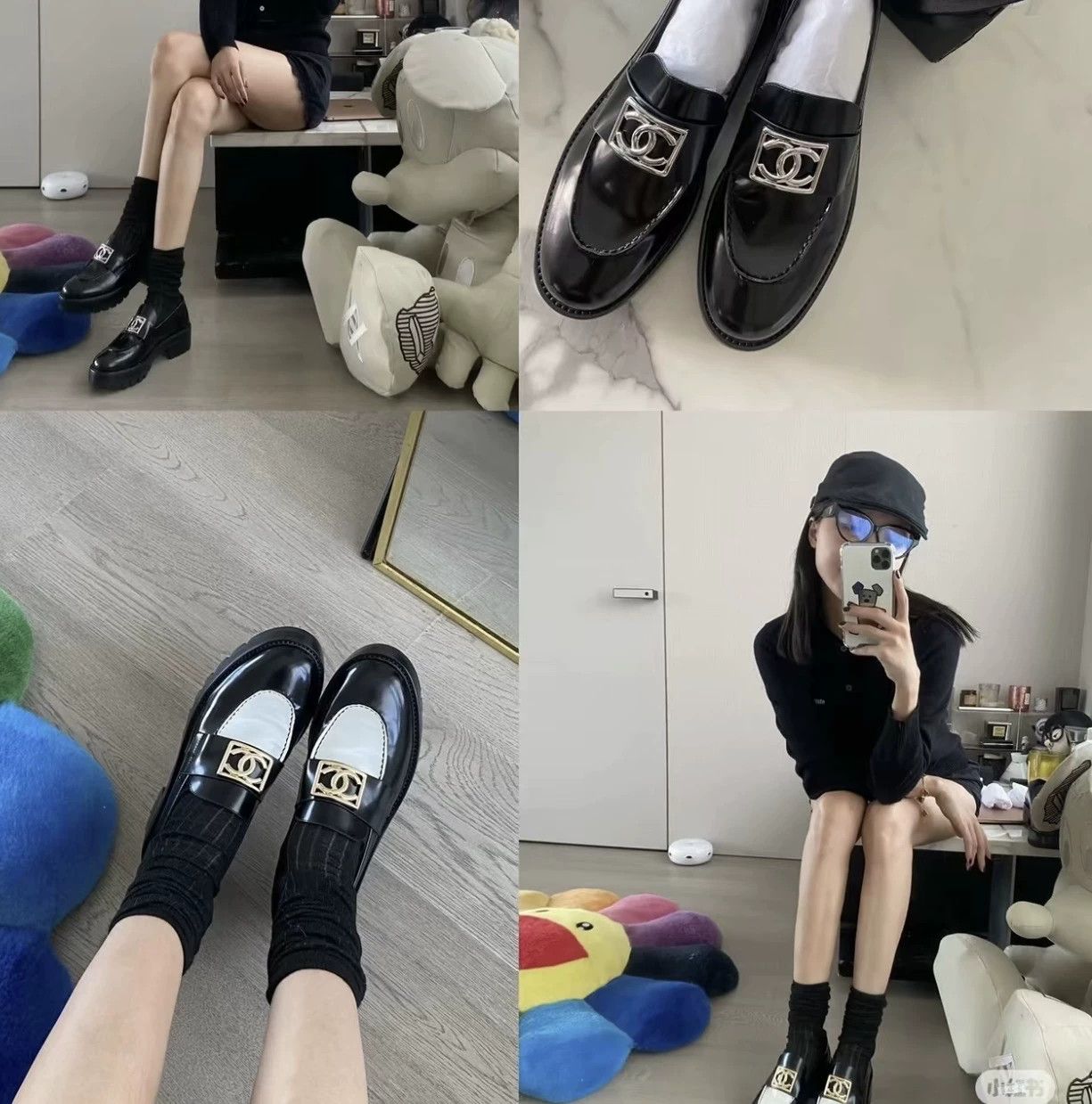 Chanel Chanel Black White Thick Sole Loafers Size US 6 / IT 36 - 9 Thumbnail