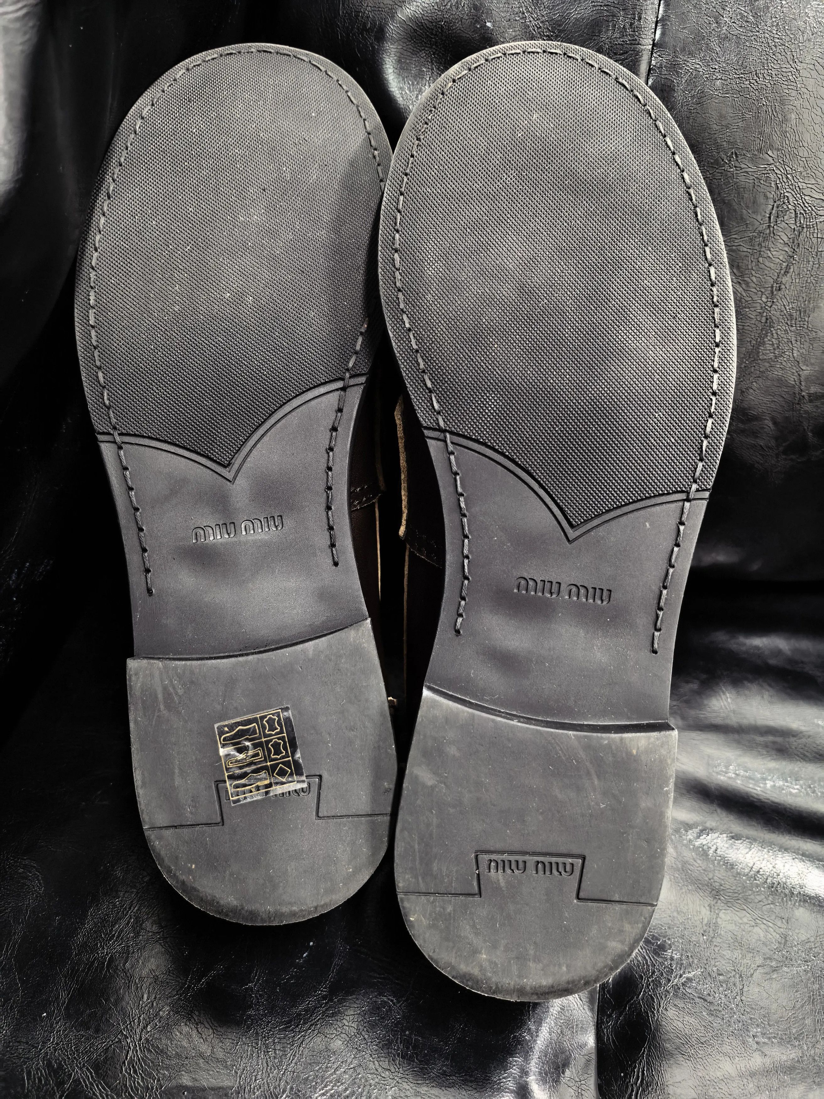 Miu Miu MiuMiu Brown Leather Gold Coin Loafers Size US 5.5 / IT 35.5 - 7 Thumbnail