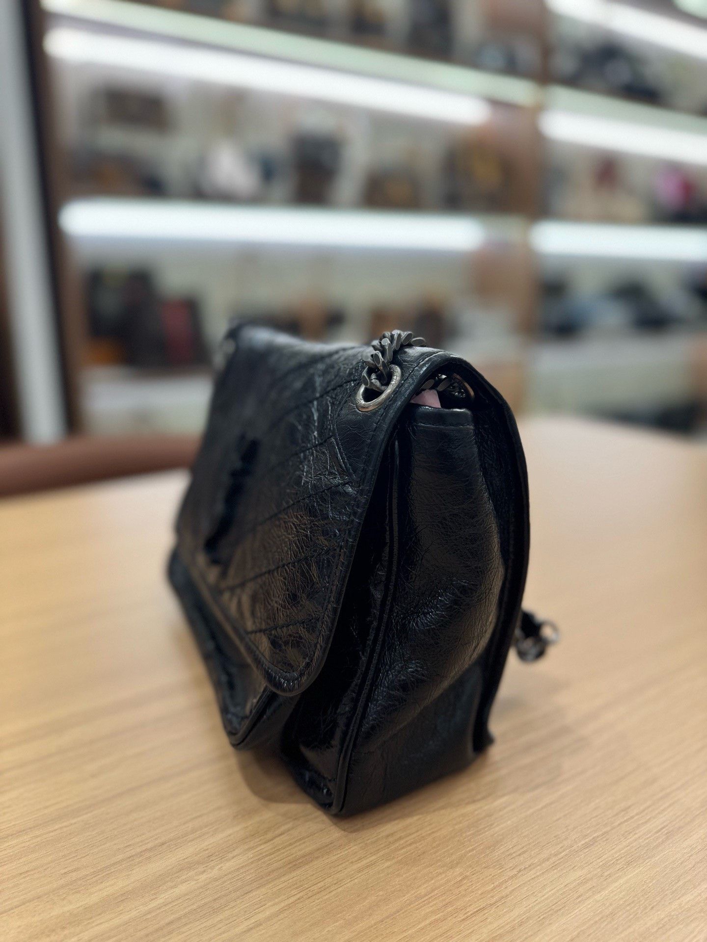 Yves Saint Laurent YSL Niki Black Silver Chain Bag Size ONE SIZE - 4 Thumbnail