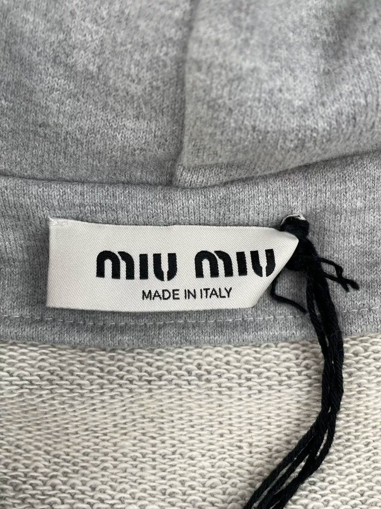 Miu Miu MiuMiu Gray Zip-Up Hooded Jacket Size M / US 6-8 / IT 42-44 - 3 Thumbnail