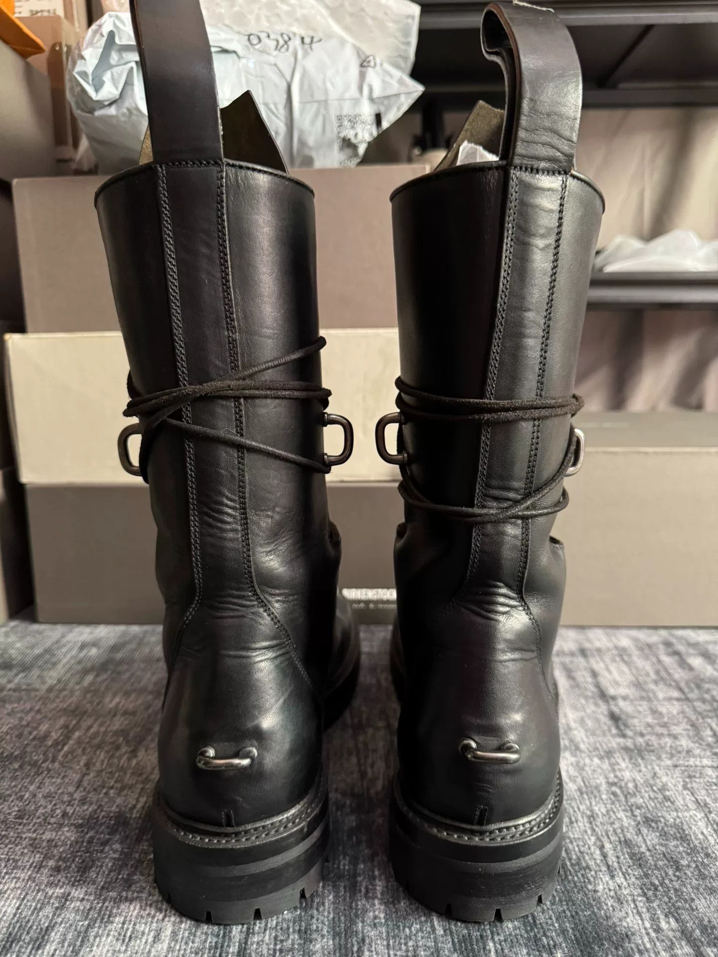 Rick Owens Rick Owens Black High-Top Leather Boots Size US 7 / EU 40 - 5 Thumbnail