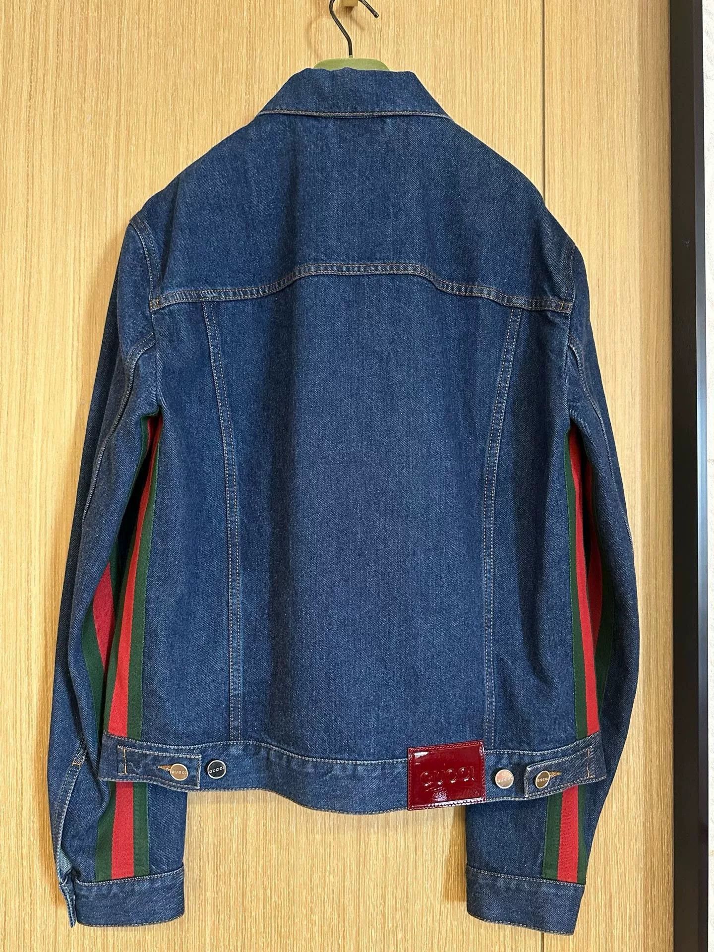 Gucci Gucci Blue Denim Jacket with Red-Green Stripes Size US S / EU 44-46 / 1 - 2 Thumbnail