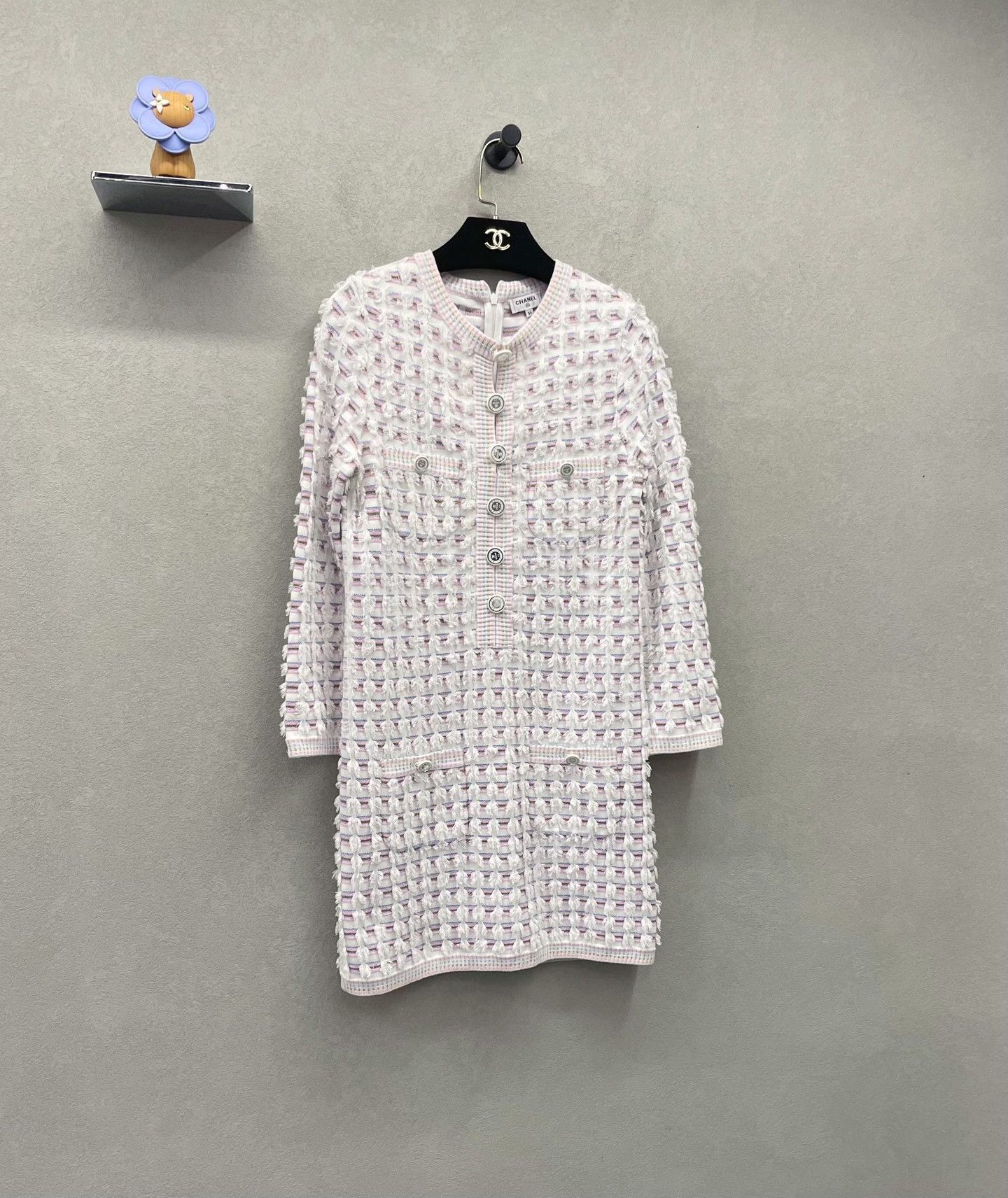Chanel Chanel Pink White Slim Dress Size XXS / US 00 / IT 34 - 3 Thumbnail