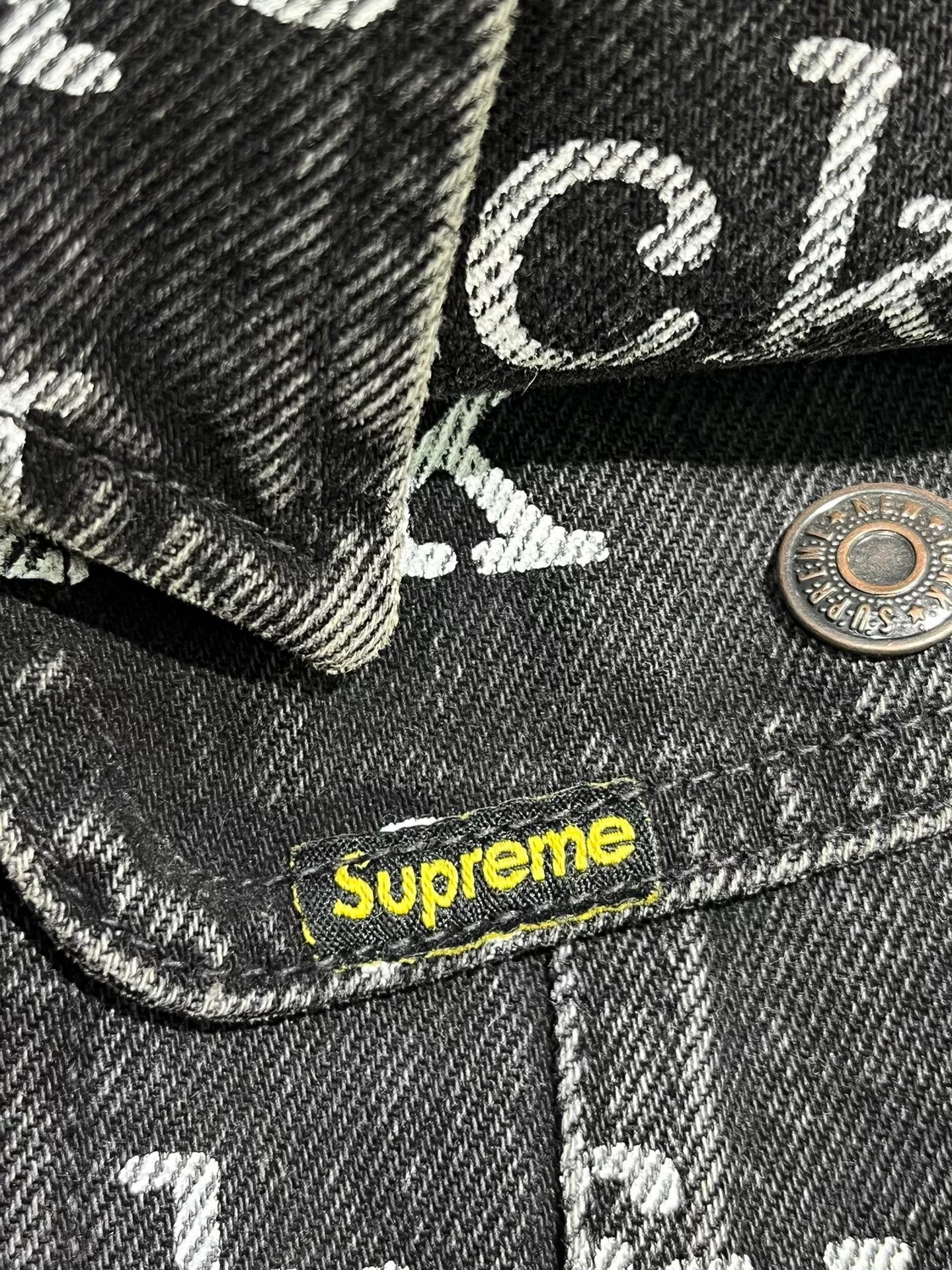 Supreme Supreme 'Fuck' Text Black Denim Jacket Size US L / EU 52-54 / 3 - 8 Thumbnail