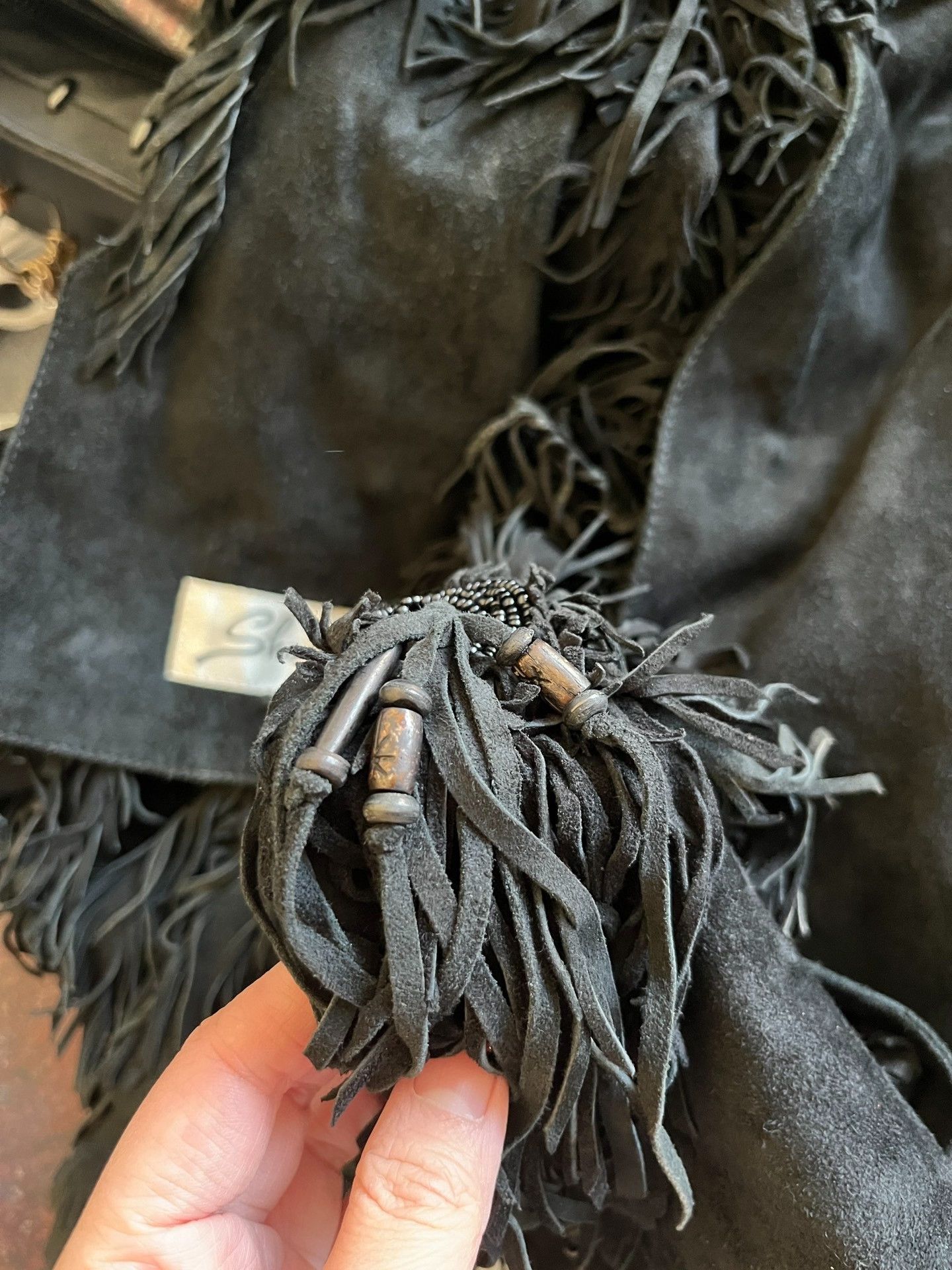 Share Spirit Homme Black Tassel Beaded Scarf Size ONE SIZE - 6 Thumbnail