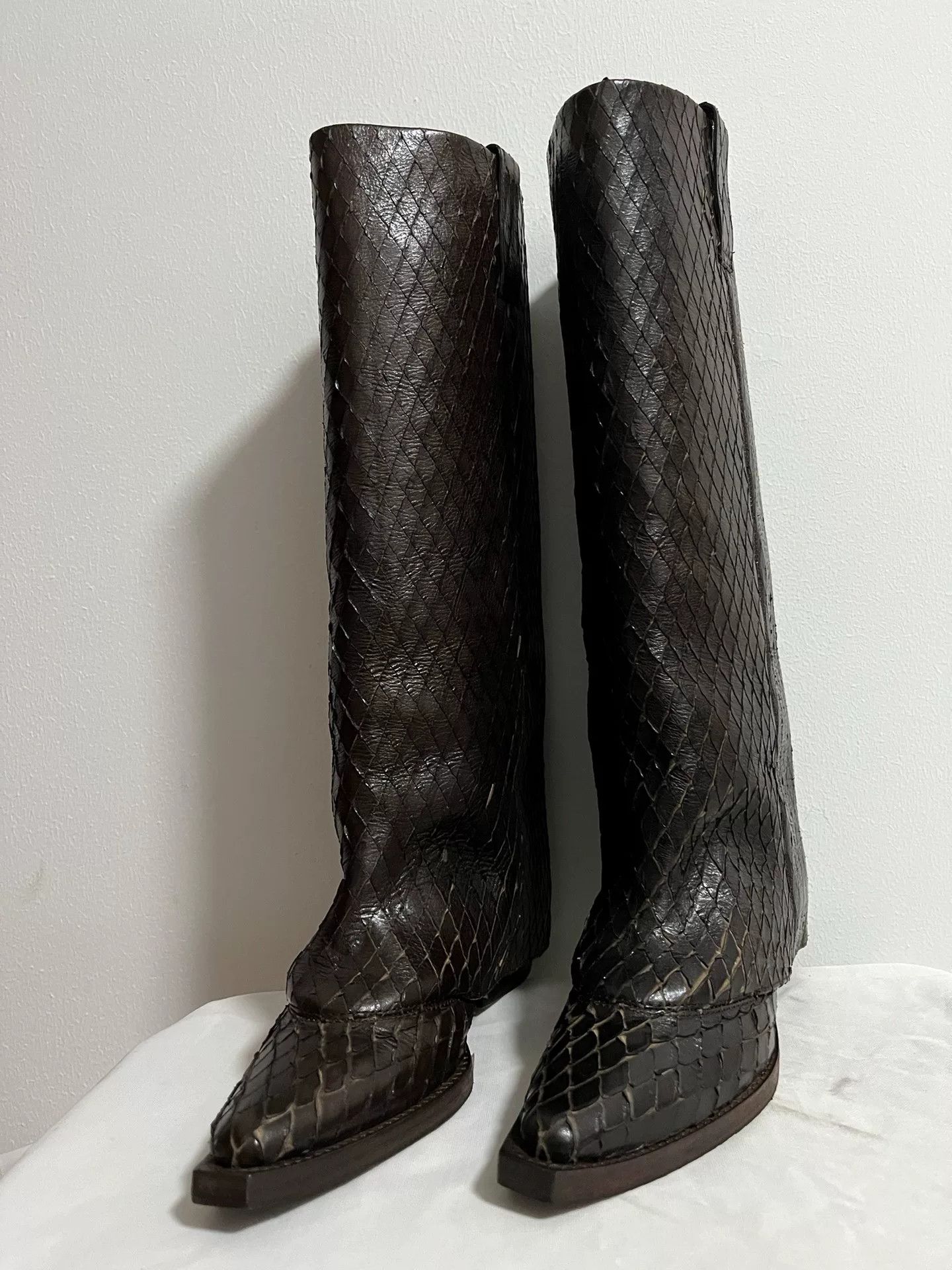 Givenchy Givenchy Snake Skin High-Top Western Boots Size US 6.5 / IT 36.5 - 6 Thumbnail