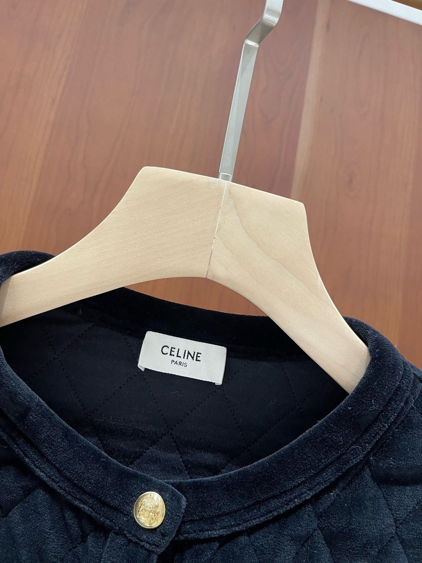 Celine Celine Black Quilted Velvet Jacket Size XXS / US 00 / IT 34 - 3 Thumbnail
