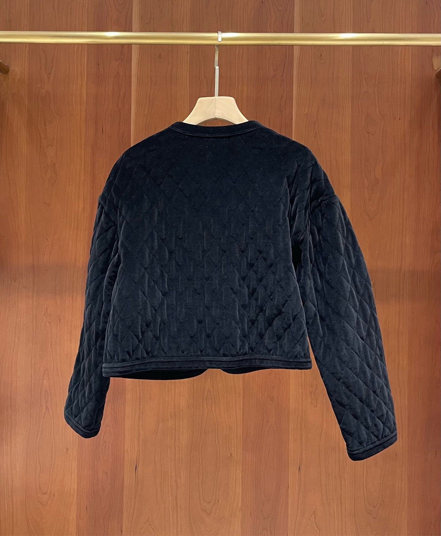 Celine Celine Black Quilted Velvet Jacket Size XXS / US 00 / IT 34 - 2 Thumbnail