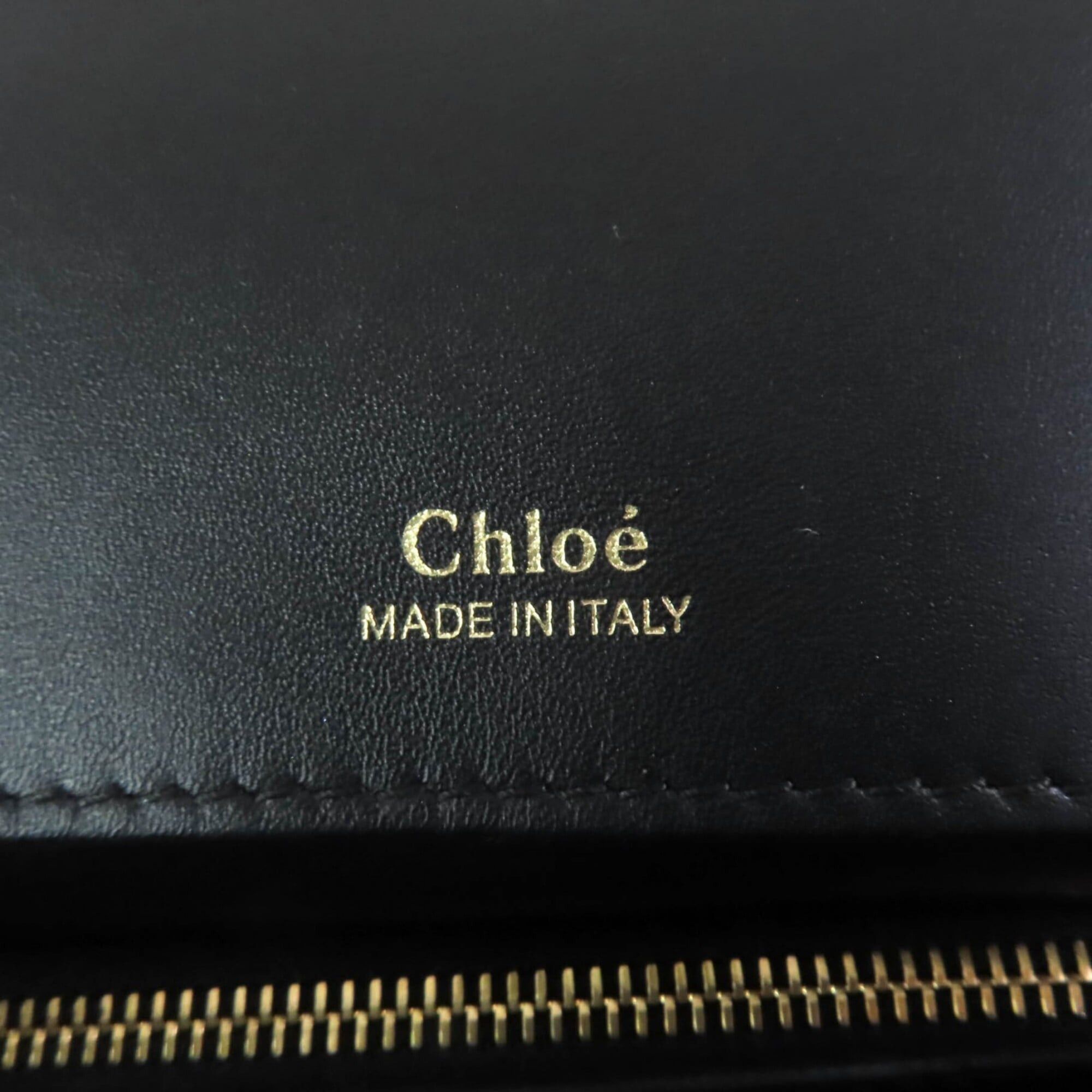 Chloe Chloé Chloe CHC22WS122l91001 NACHA Top Handle 2-Way Leather Hand/Shoulder Bag, Black, with Dust Made in Italy, Women's Size ONE SIZE - 13 Thumbnail